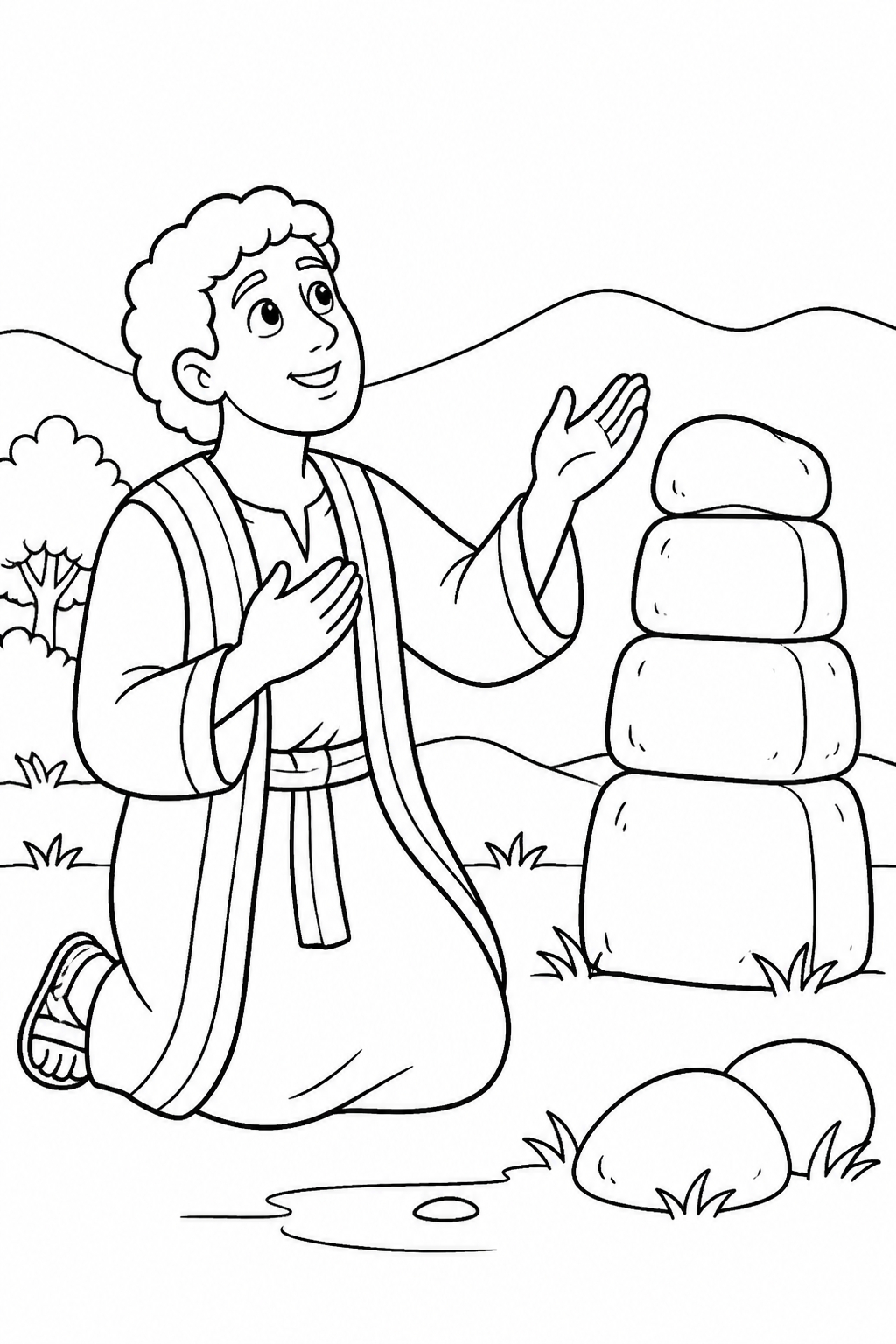 Jacob Makes a Conditional Vow from Jacob’s Dream Bible coloring page