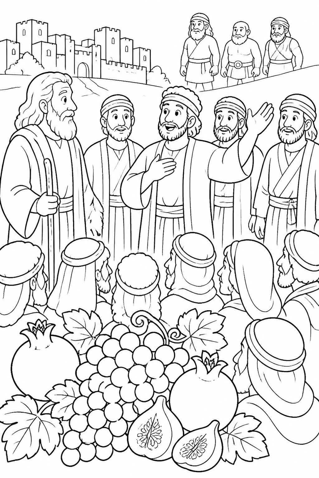 Caleb Chooses Courage from Joshua and Caleb Trust God Bible coloring page