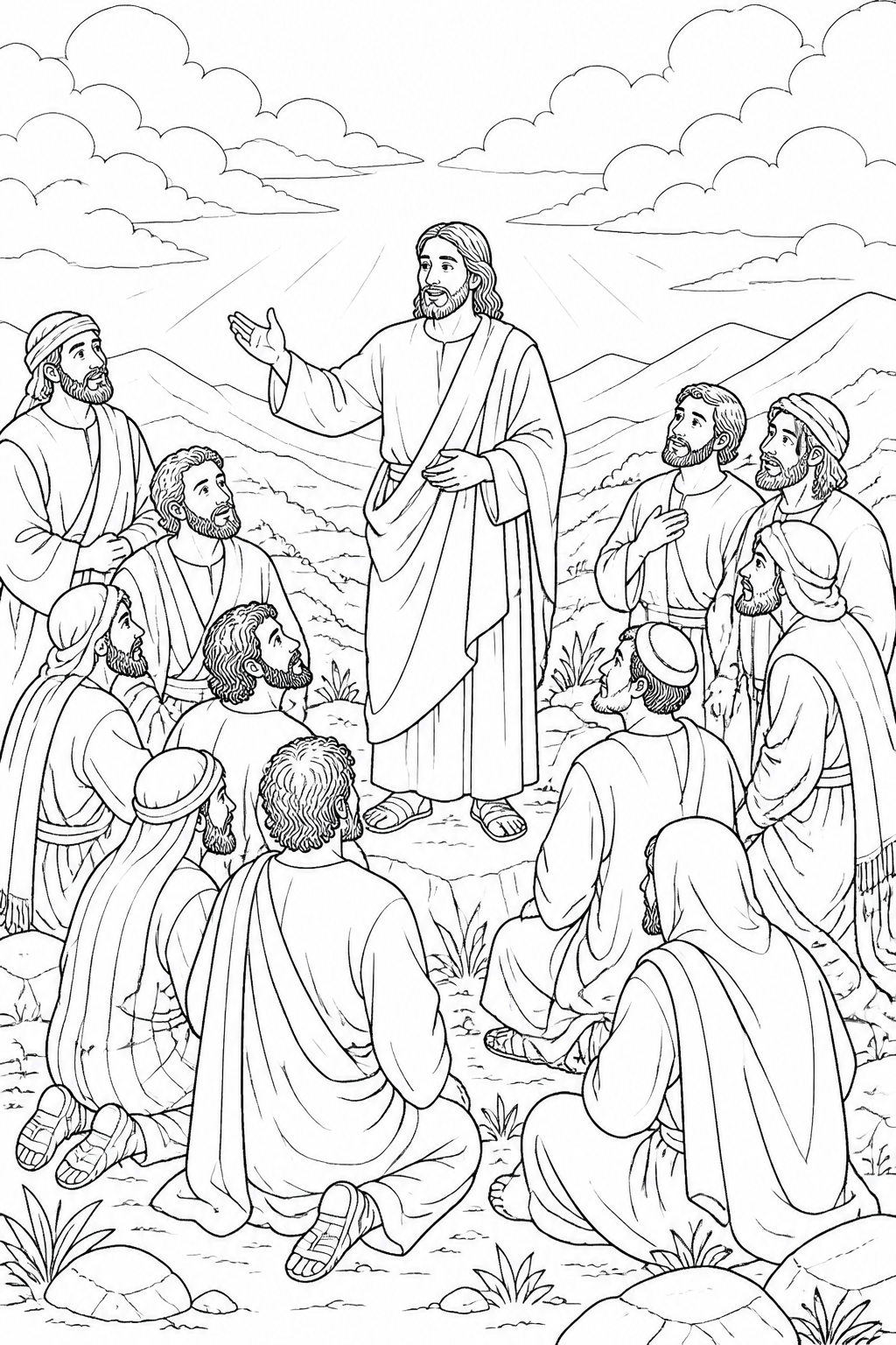 Jesus Declares His Authority from The Great Commission Bible coloring page
