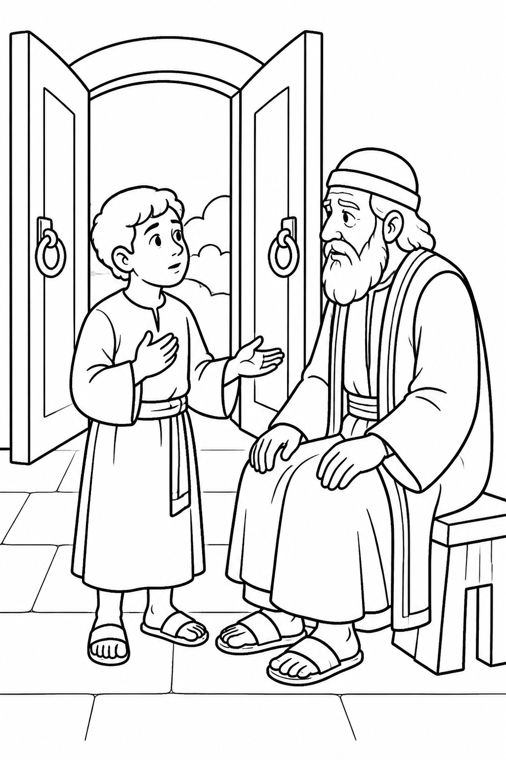 Samuel Tells Eli the Truth from Samuel Hears God’s Call Bible coloring page