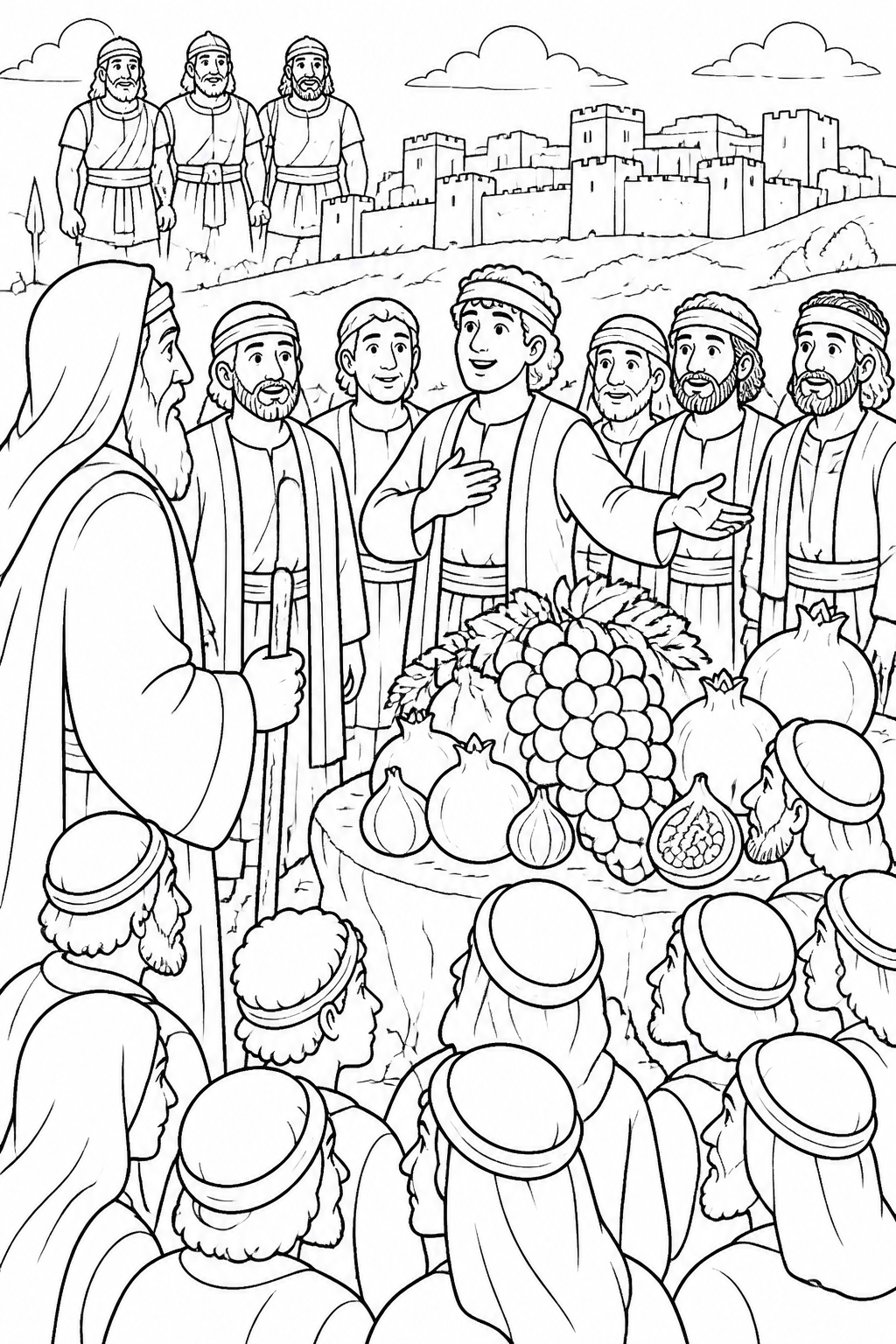 Caleb Chooses Courage from Joshua and Caleb Trust God Bible coloring page