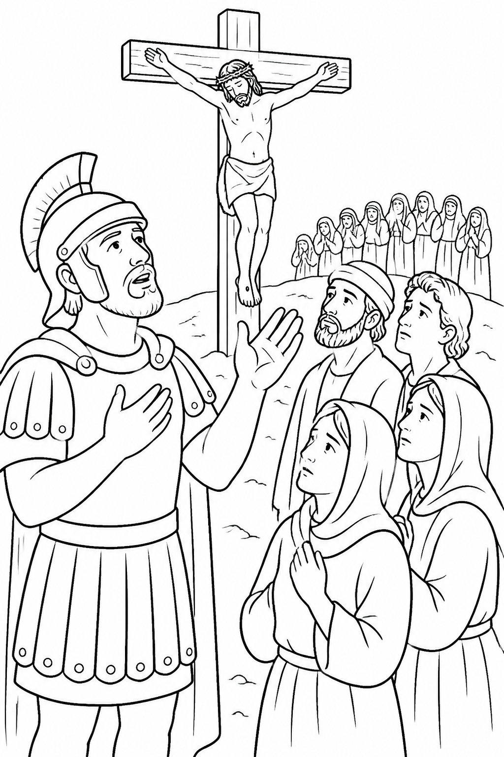 The Centurion Praises God from The Crucifixion of Jesus Bible coloring page