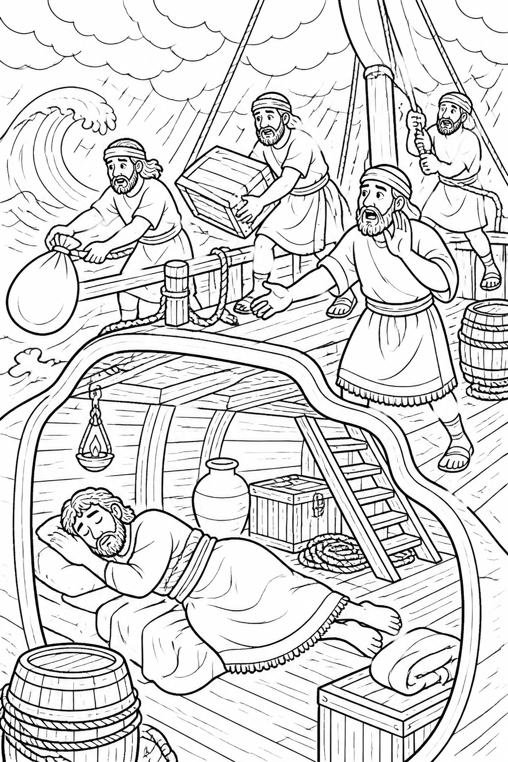Nineveh Turns Back from Jonah and the Great Fish Bible coloring page
