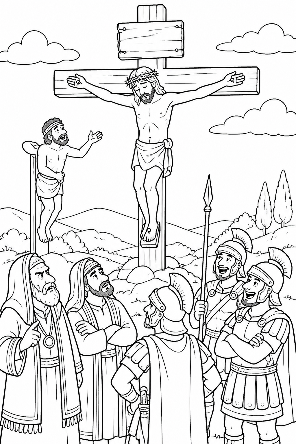 The Notice Above Jesus from The Crucifixion of Jesus Bible coloring page
