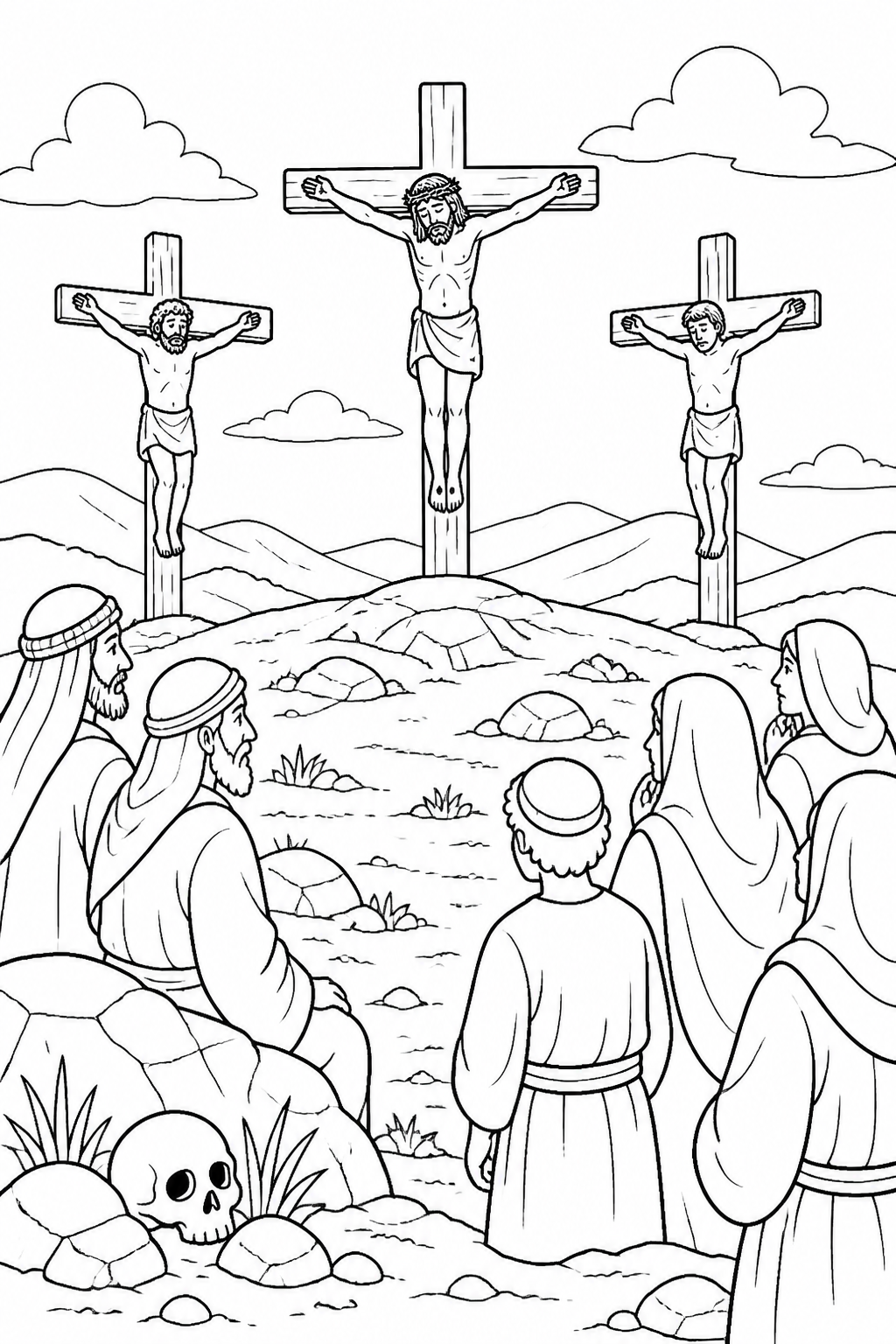 The Place Called The Skull from The Crucifixion of Jesus Bible coloring page