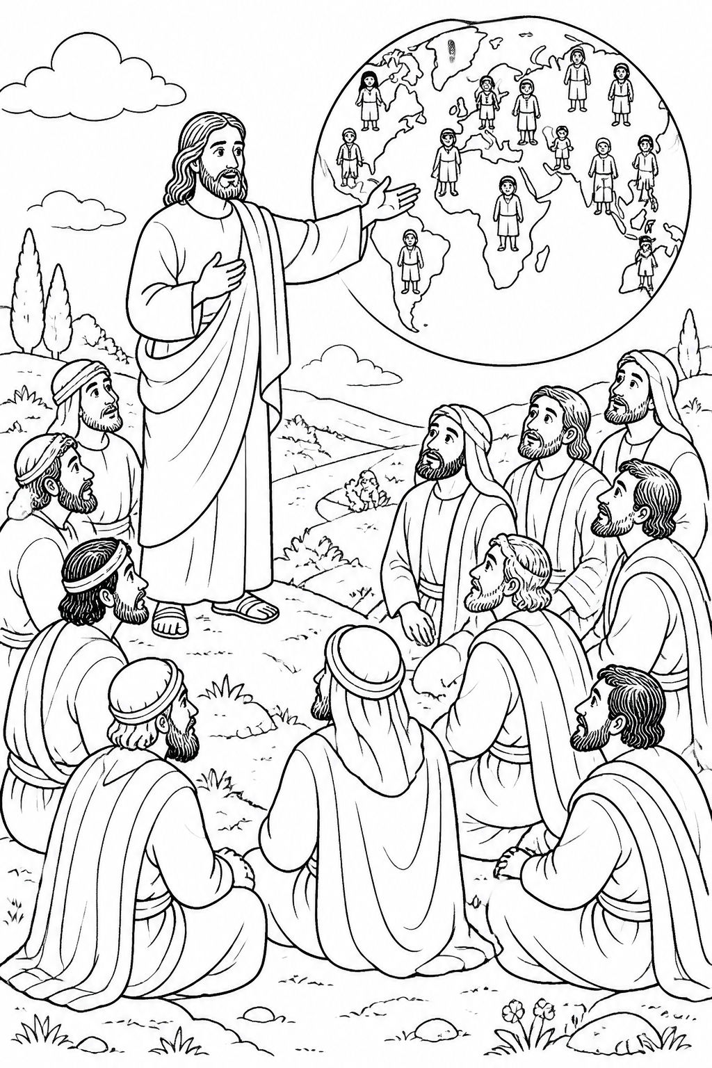 Go and Make Disciples from The Great Commission Bible coloring page