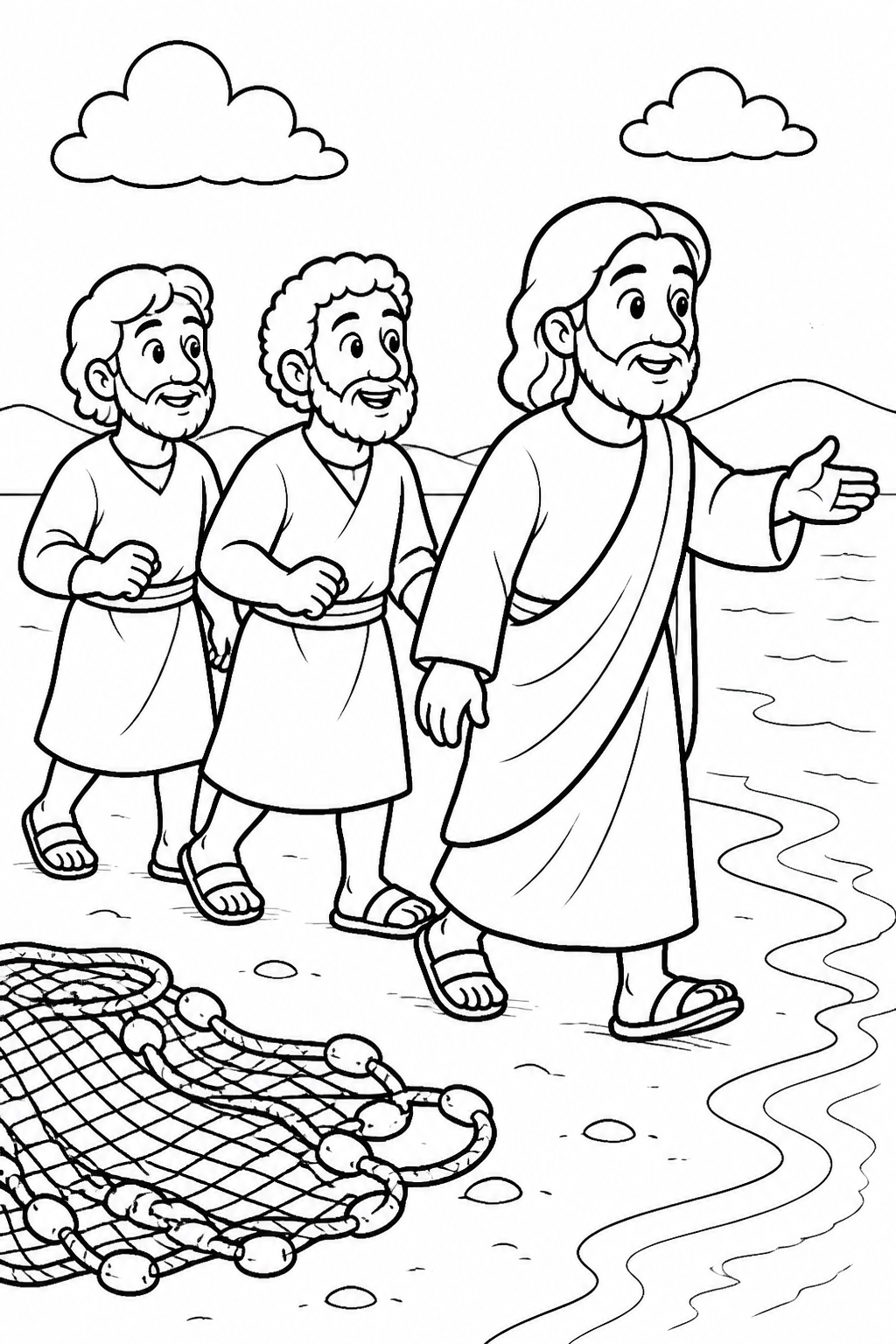 Ready to Follow from Jesus Calls His First Disciples Bible coloring page
