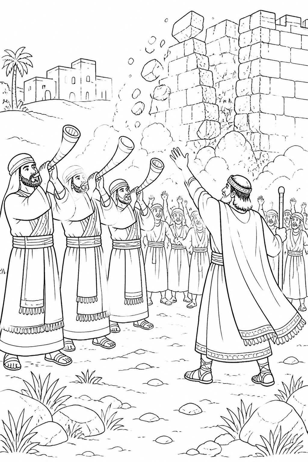 The Seventh Circuit and Trumpet Blast from The Walls of Jericho Fall Bible coloring page