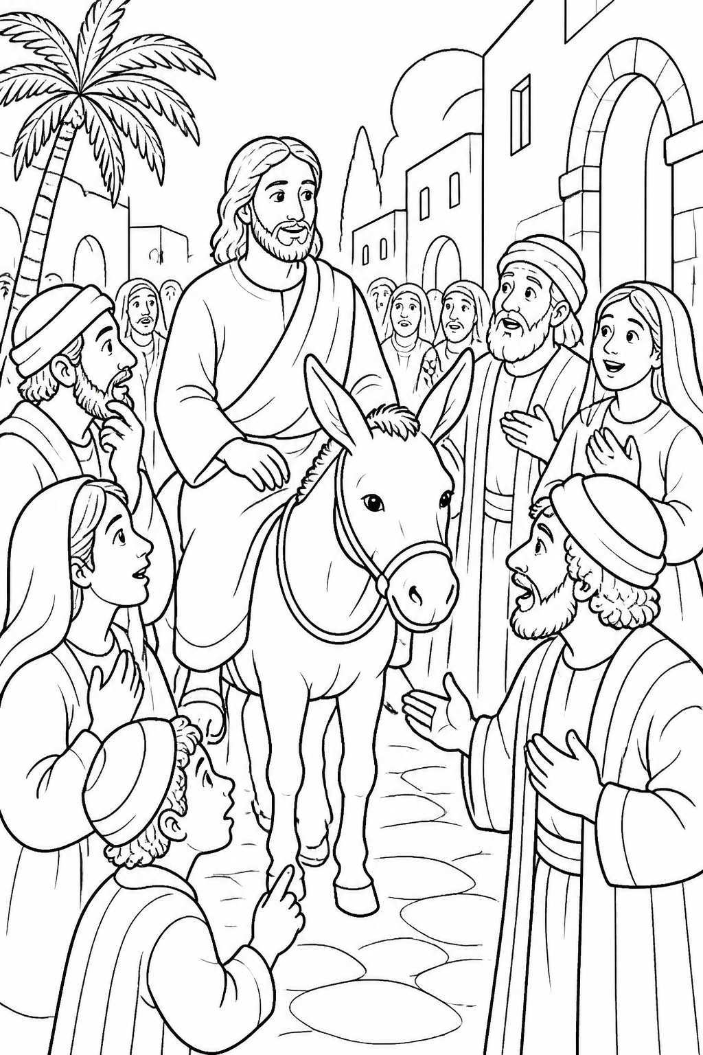 Who Is He? from Jesus Enters Jerusalem Bible coloring page