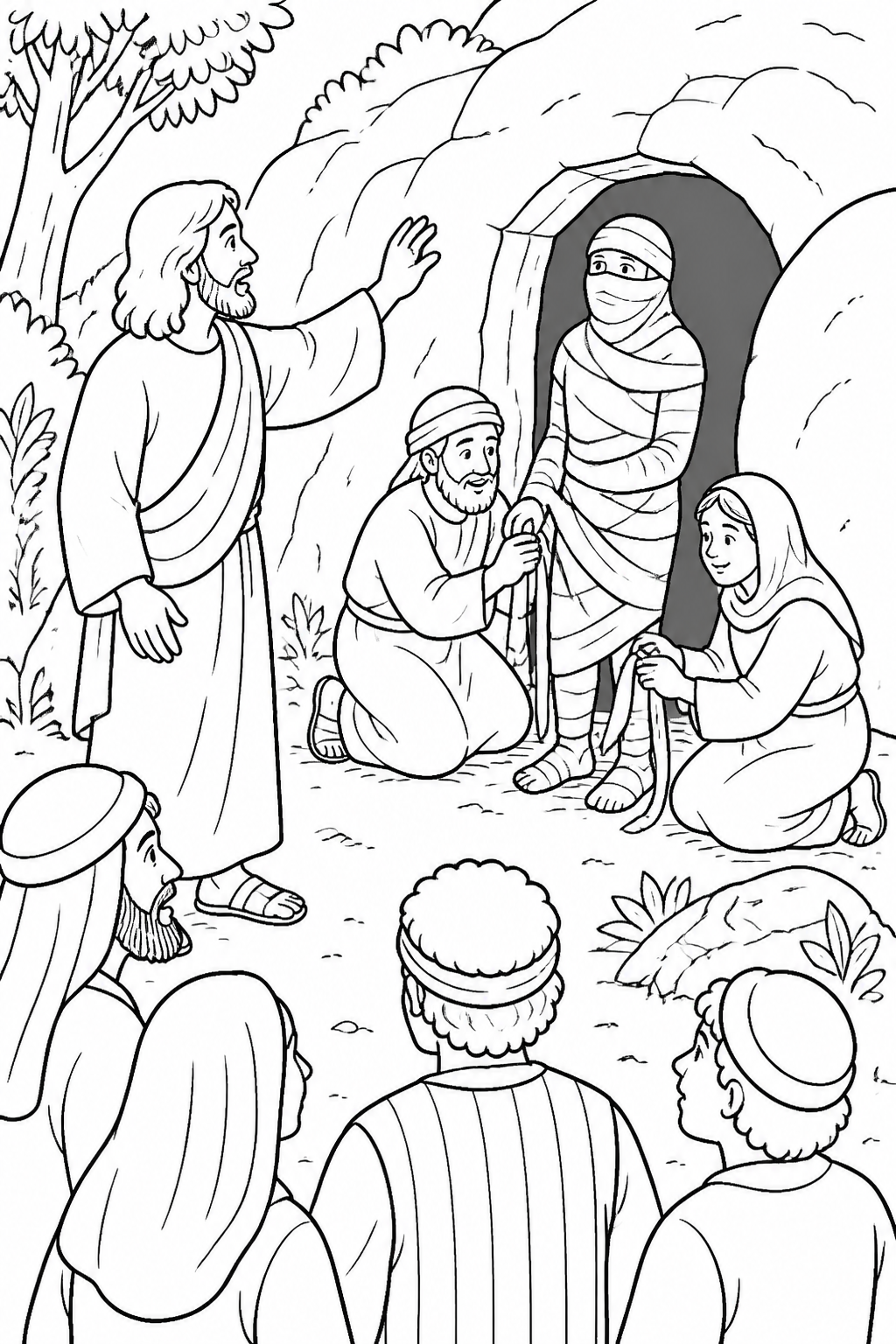 Come Out, Lazarus from Jesus Raises Lazarus Bible coloring page