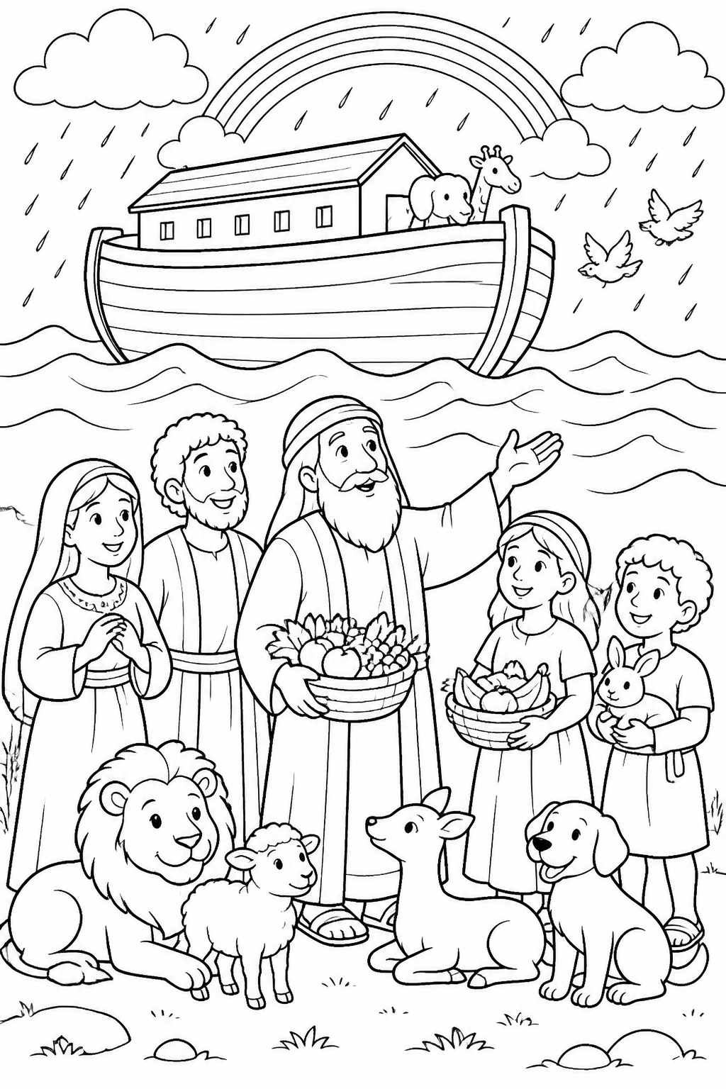 New beginnings for all from Noah’s Ark Bible coloring page