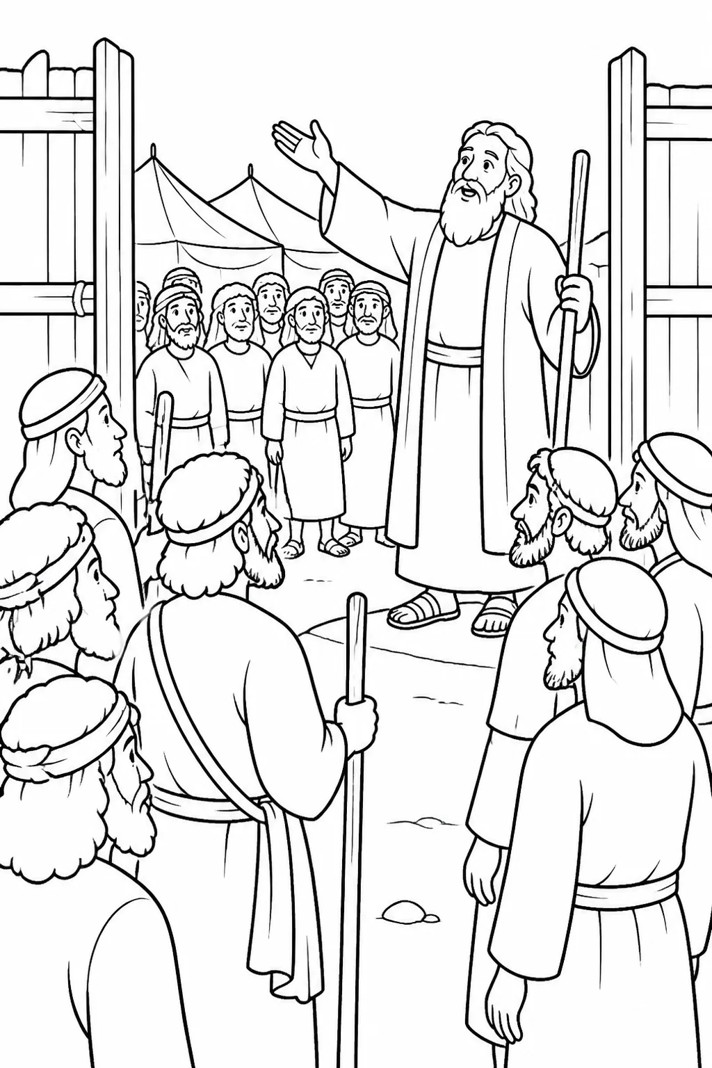 Moses calls for those on the LORD’s side at Israel’s camp gate, and the sons of Levi gather to him after the golden calf worship.