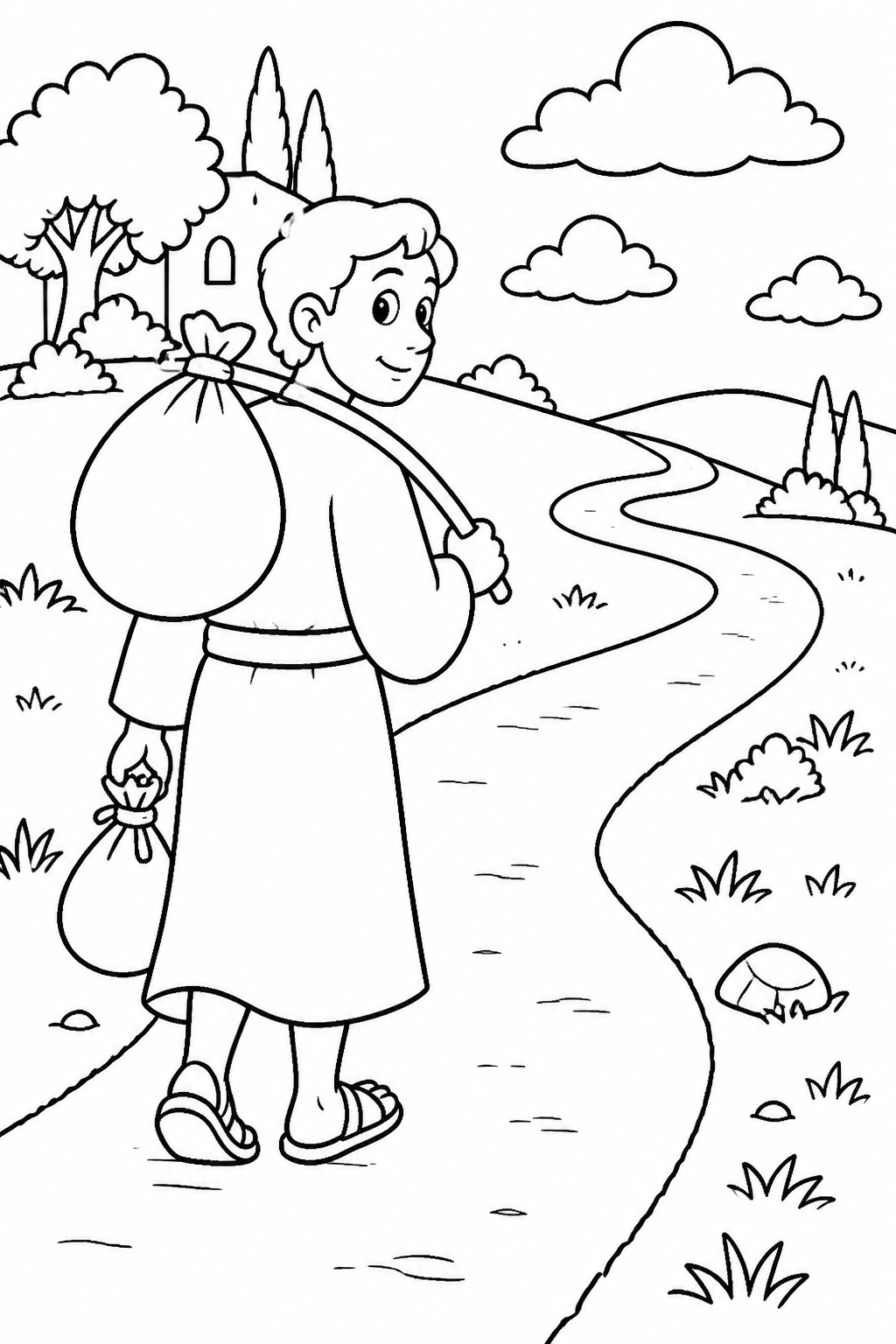 The Distant Country from The Parable of the Prodigal Son Bible coloring page