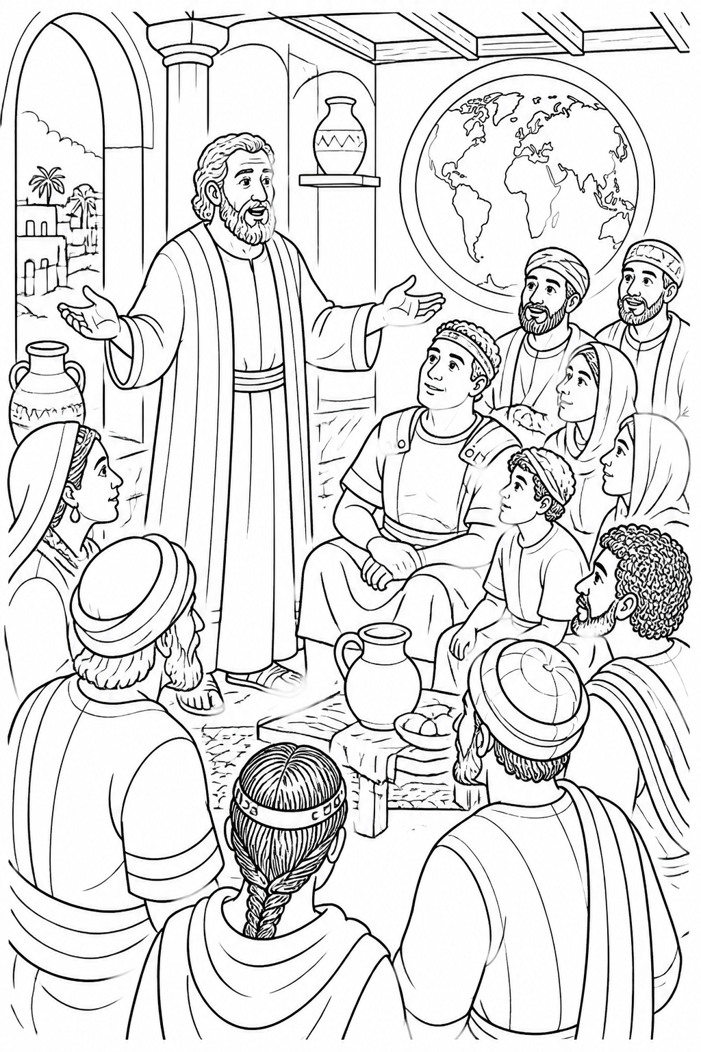 Good News for Every Nation from Peter Visits Cornelius Bible coloring page