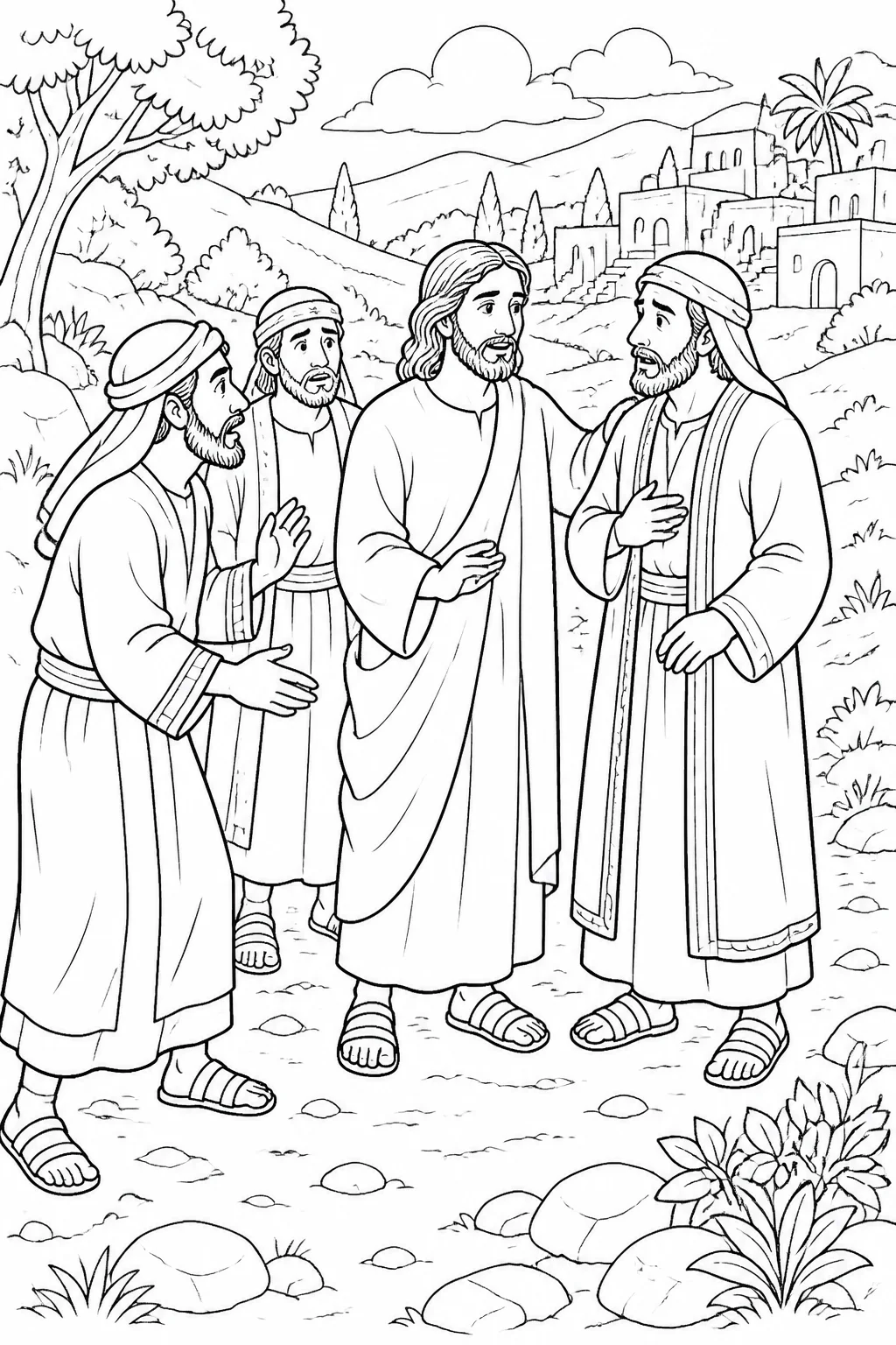 Jesus and Jairus travel toward Jairus’s house as messengers arrive with a sad report, and Jesus encourages Jairus not to fear but to believe.
