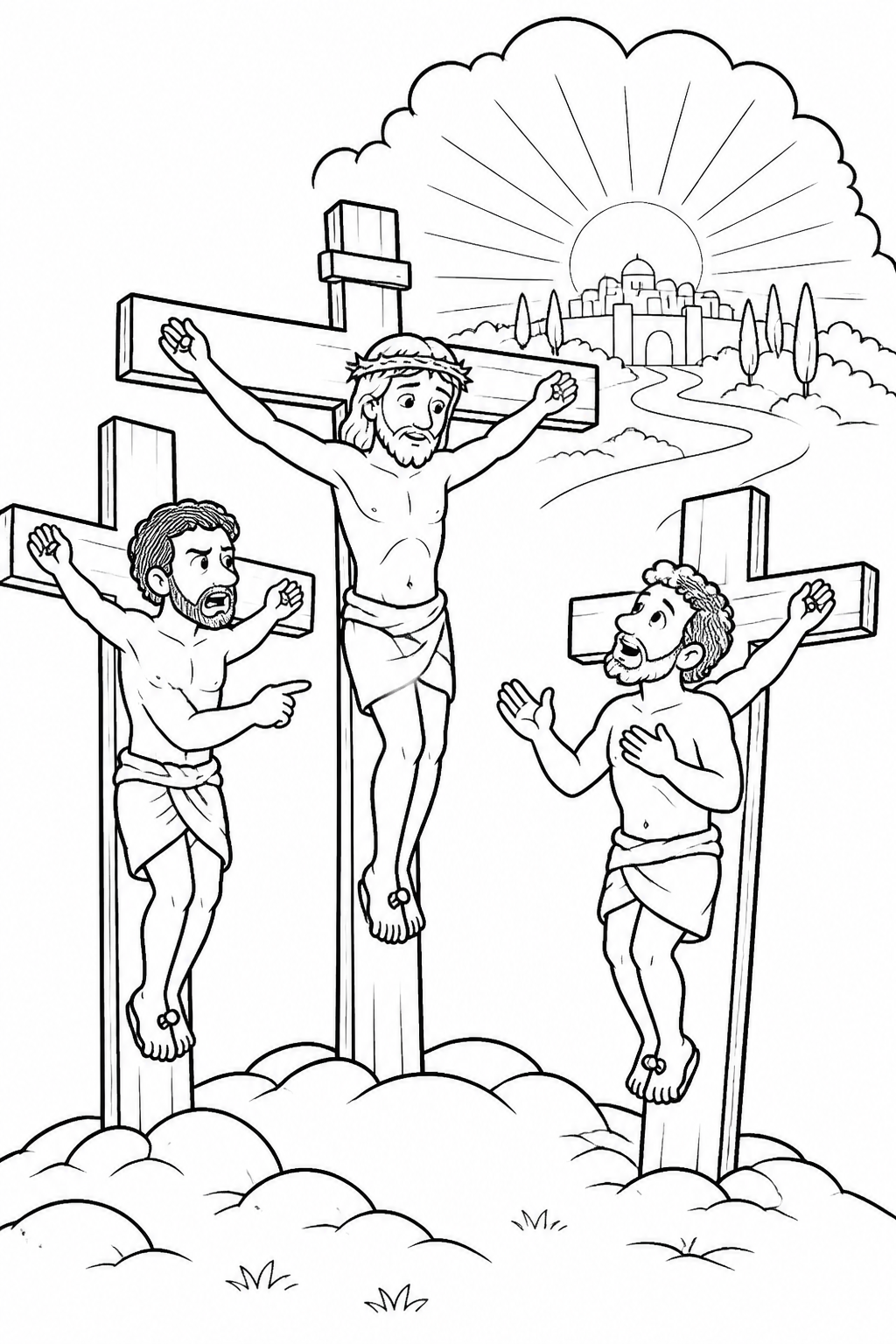 A Promise of Paradise from The Crucifixion of Jesus Bible coloring page