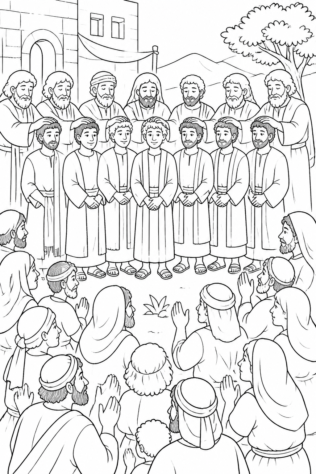 The Seven Are Chosen from Stephen’s Faithful Witness Bible coloring page