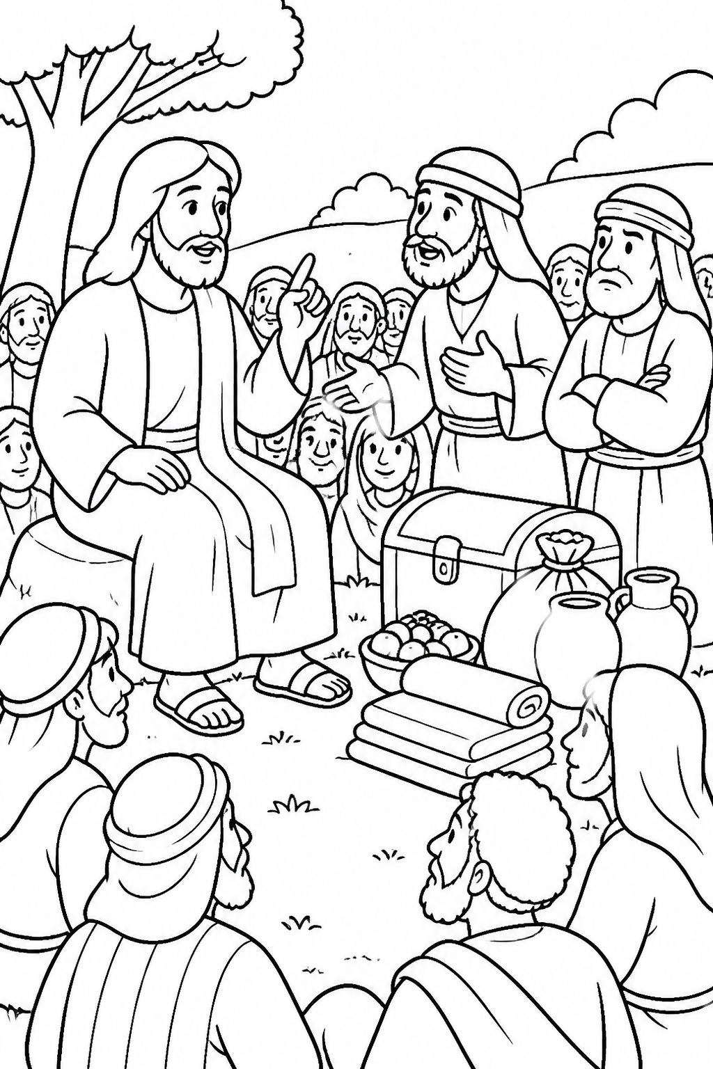 Jesus Warns Against Greed from The Parable of the Rich Fool Bible coloring page