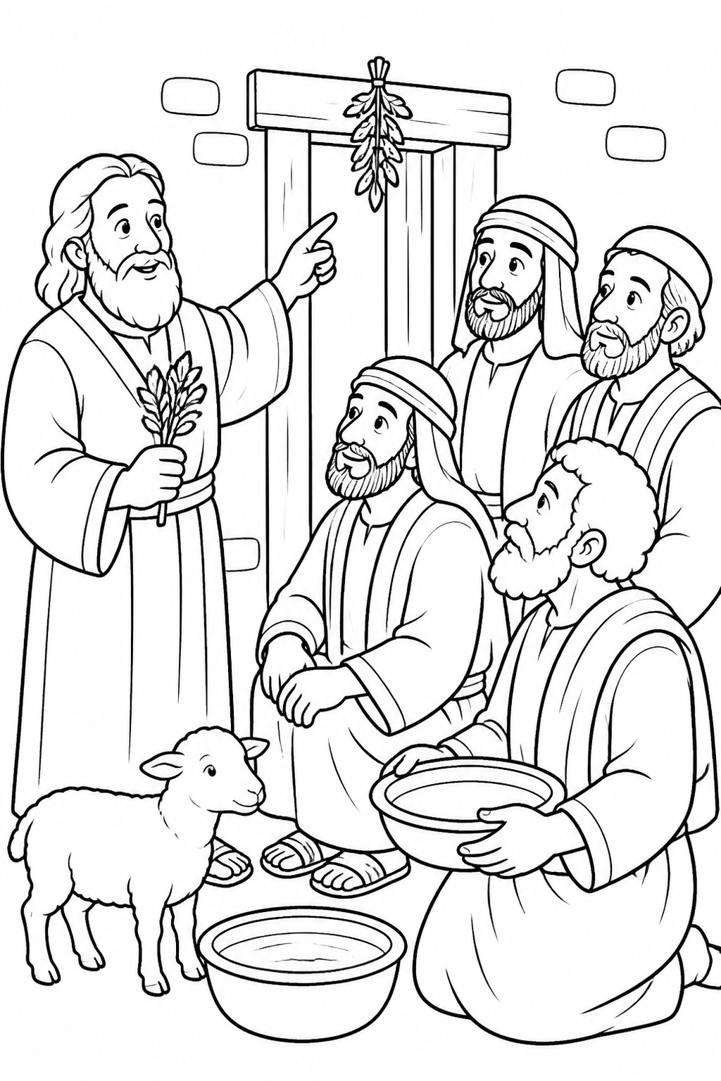 Moses Instructs the Elders from The First Passover Bible coloring page