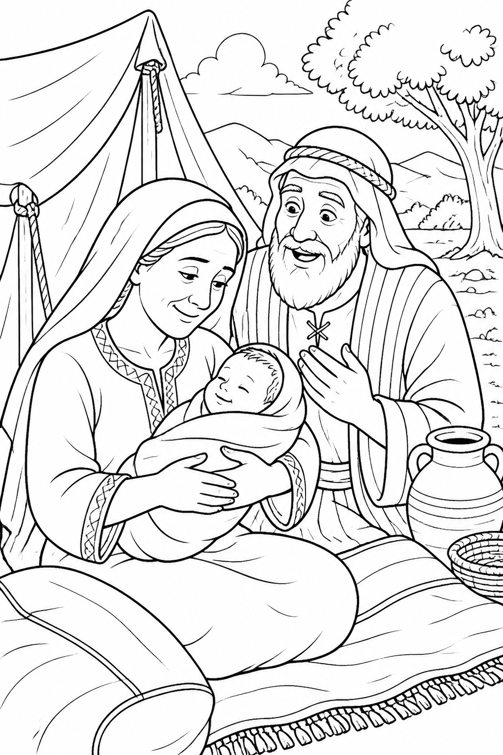 Isaac Is Born from Isaac Is Born Bible coloring page