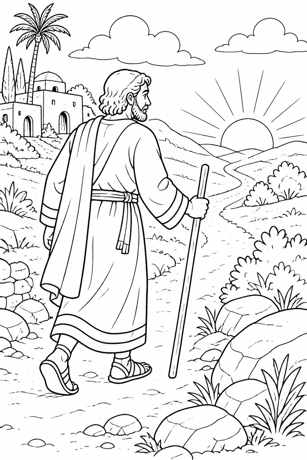 A Lasting Reminder at Penuel from Jacob Wrestles at Peniel Bible coloring page