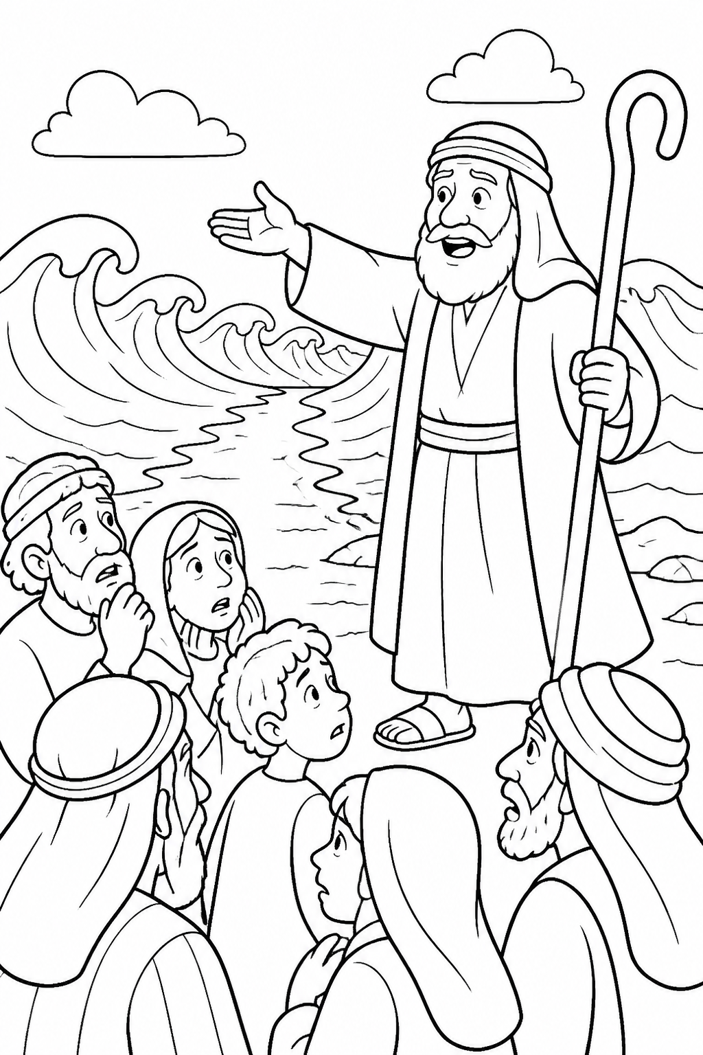 Stand Firm and Trust from Crossing the Red Sea Bible coloring page