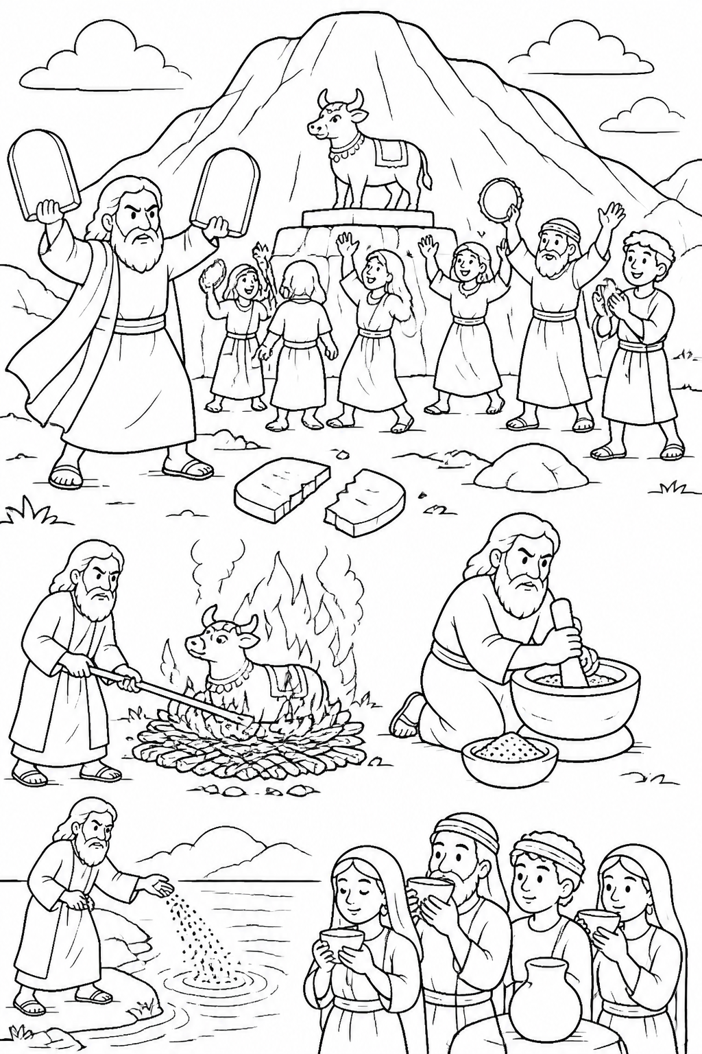 The Covenant Is Broken from The Golden Calf Bible coloring page