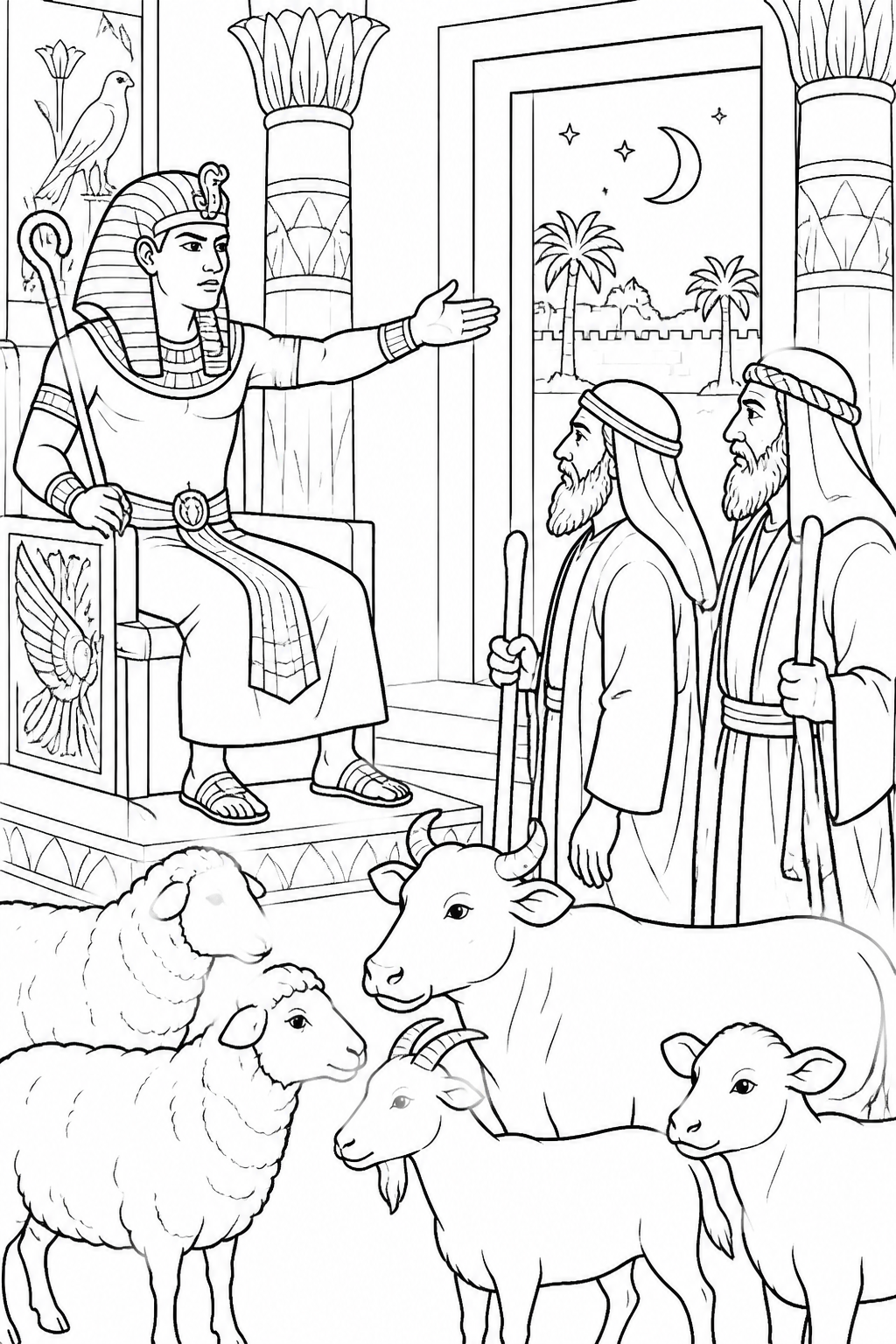 Pharaoh Gives the Command from The First Passover Bible coloring page