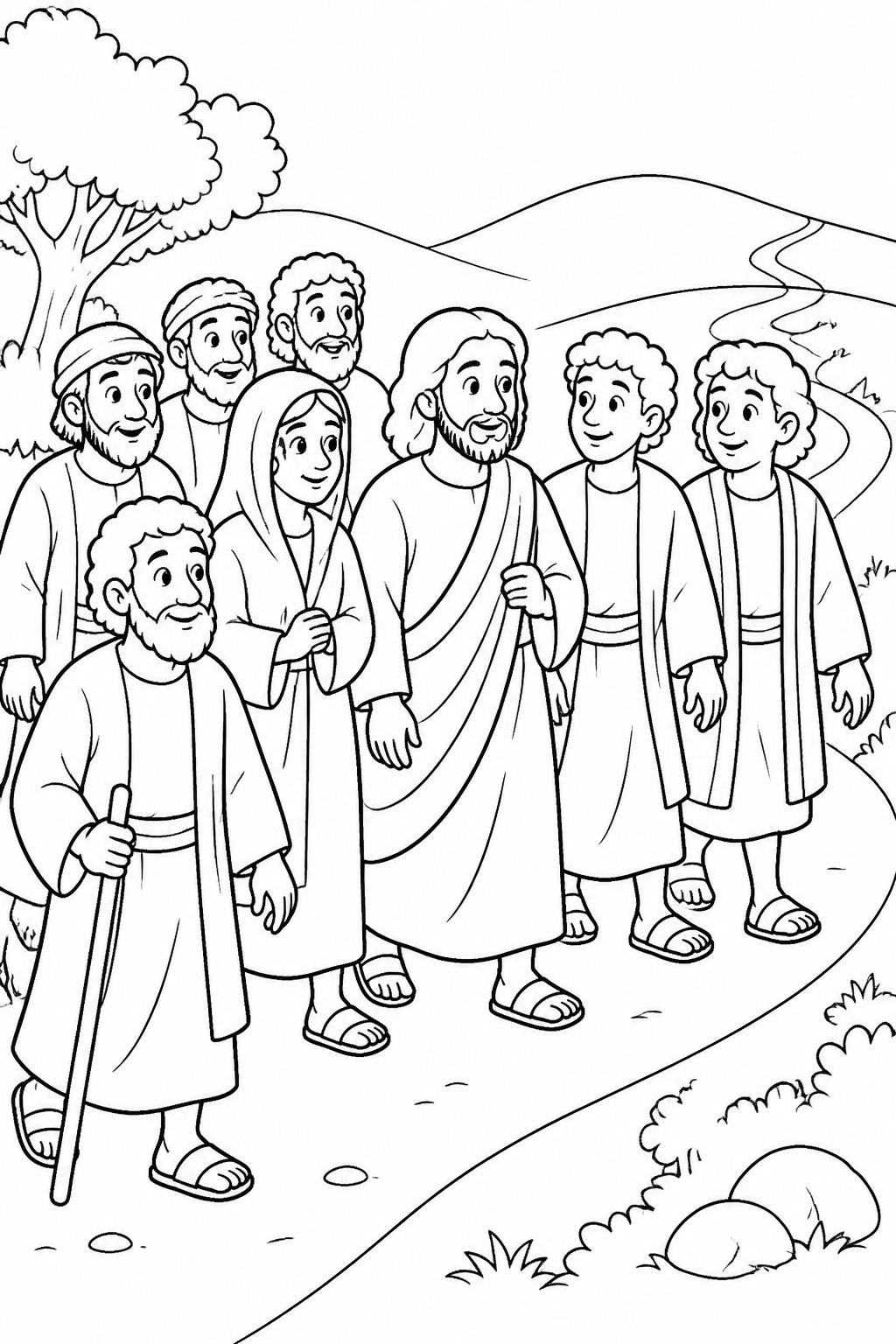 Leaving for Capernaum from Jesus Turns Water into Wine Bible coloring page