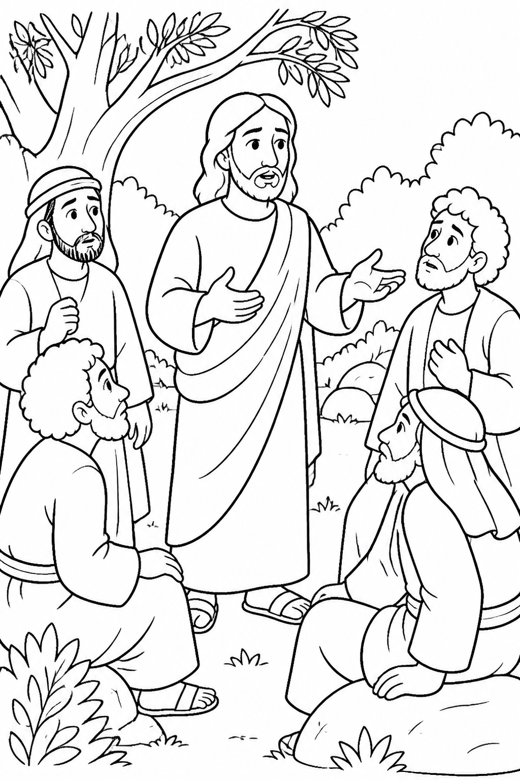 The Hour Is Near from Jesus Prays in Gethsemane Bible coloring page