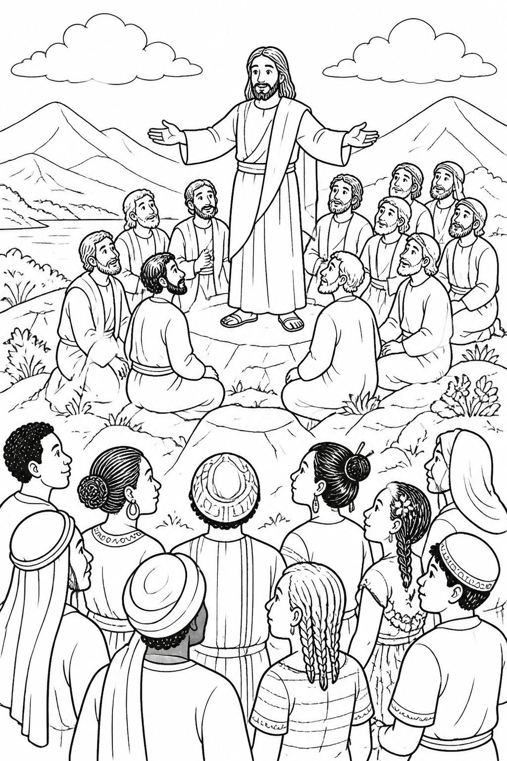 Jesus Sends His Disciples from Jesus Is Risen Bible coloring page