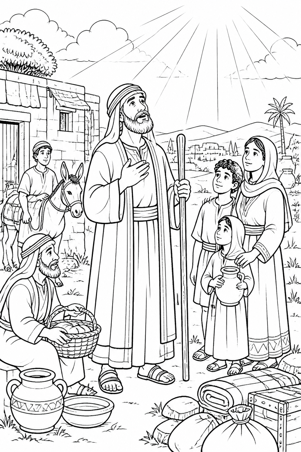 Abram Hears God’s Call from God Calls Abram Bible coloring page