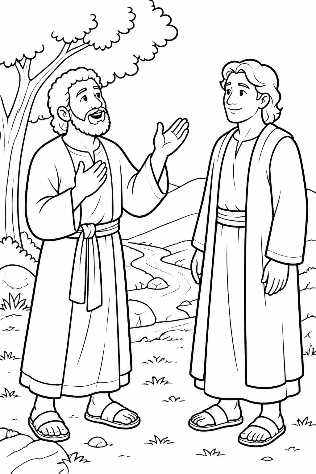 Jacob Names the Place Peniel from Jacob Wrestles at Peniel Bible coloring page