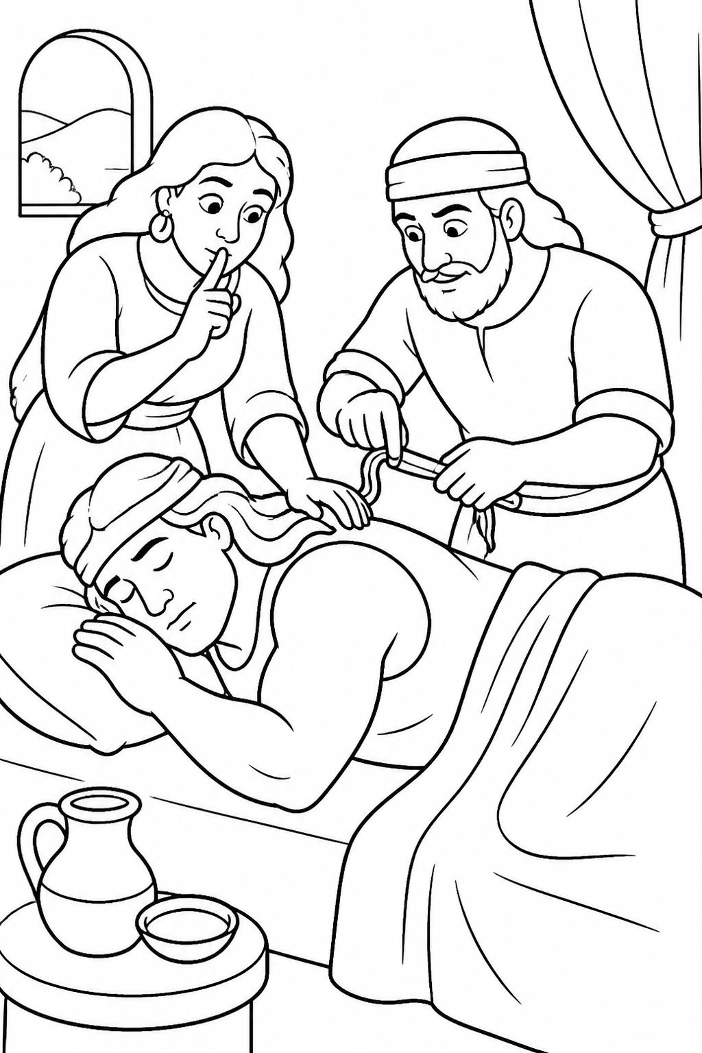 Samson Reveals His Secret from Samson and Delilah Bible coloring page