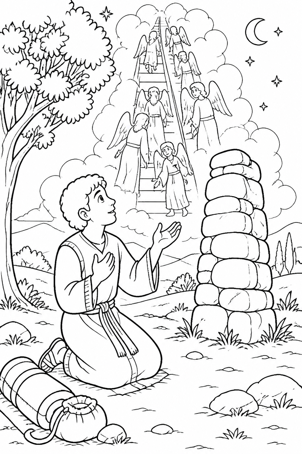 Jacob Makes a Conditional Vow from Jacob’s Dream Bible coloring page