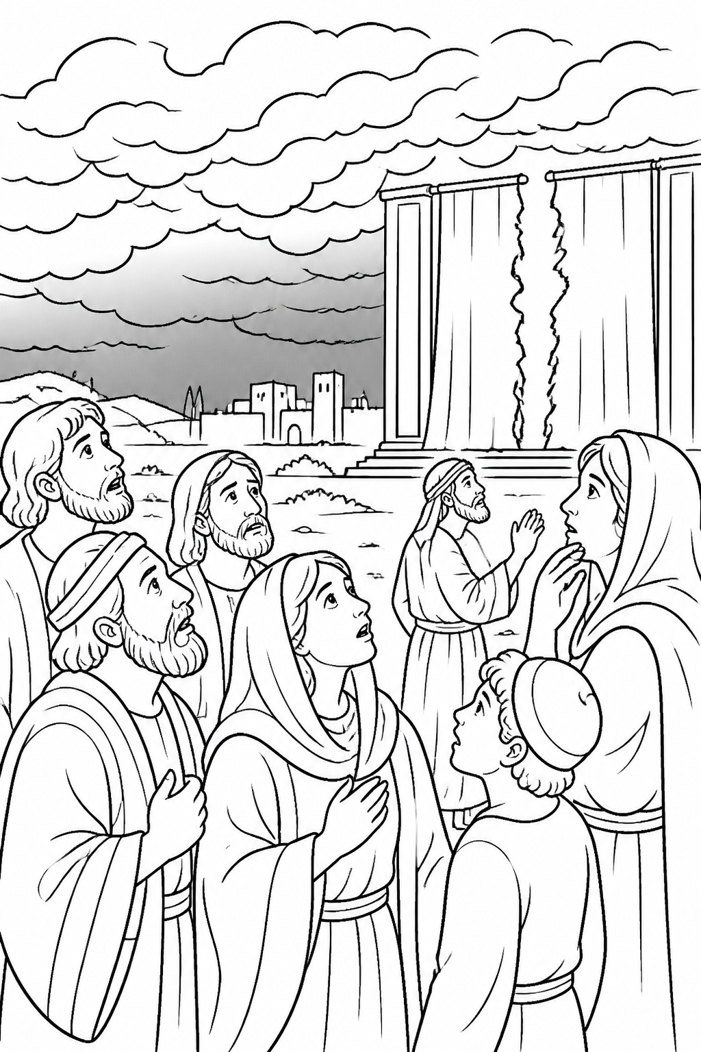 Darkness Covers the Land from The Crucifixion of Jesus Bible coloring page