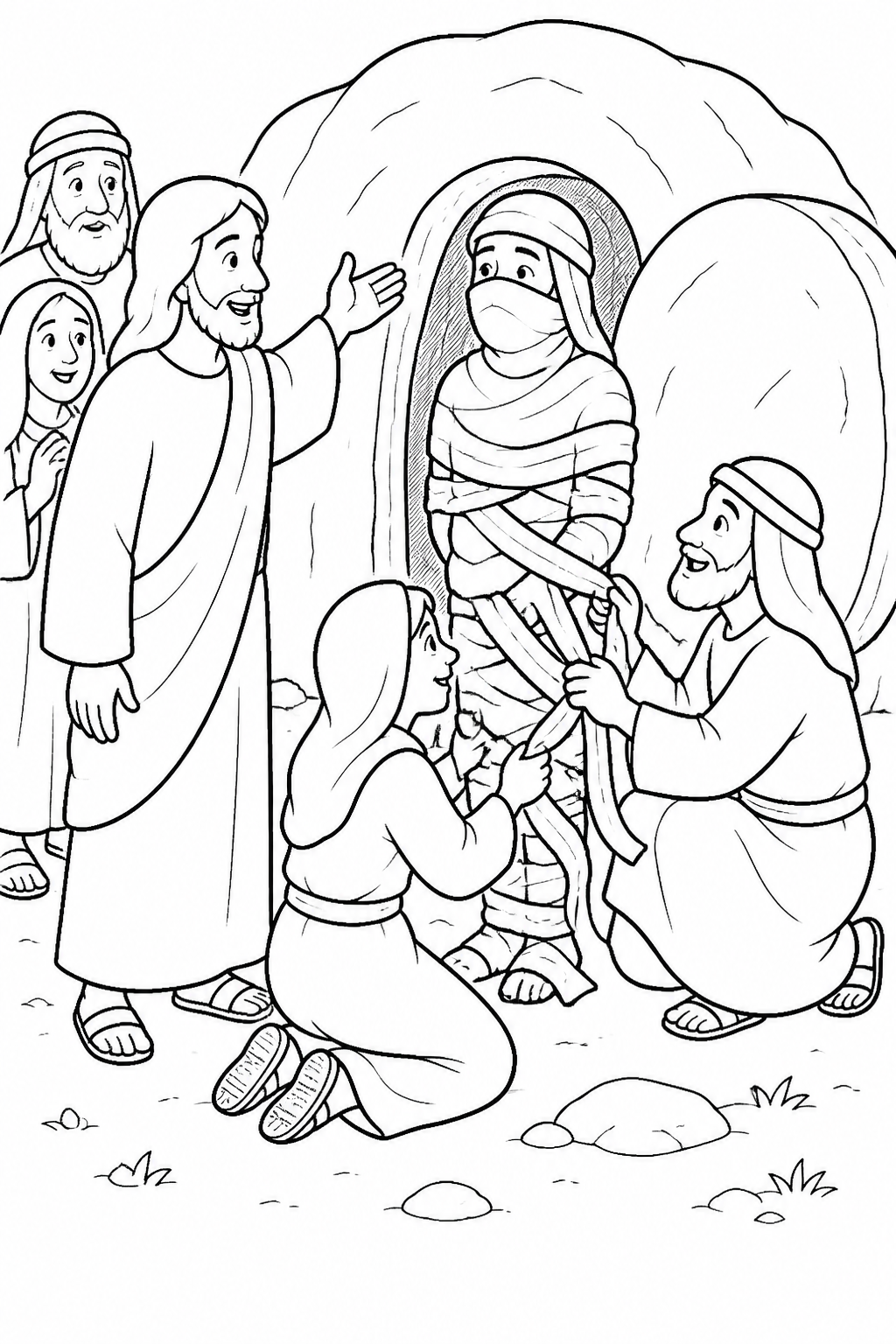 Come Out, Lazarus from Jesus Raises Lazarus Bible coloring page