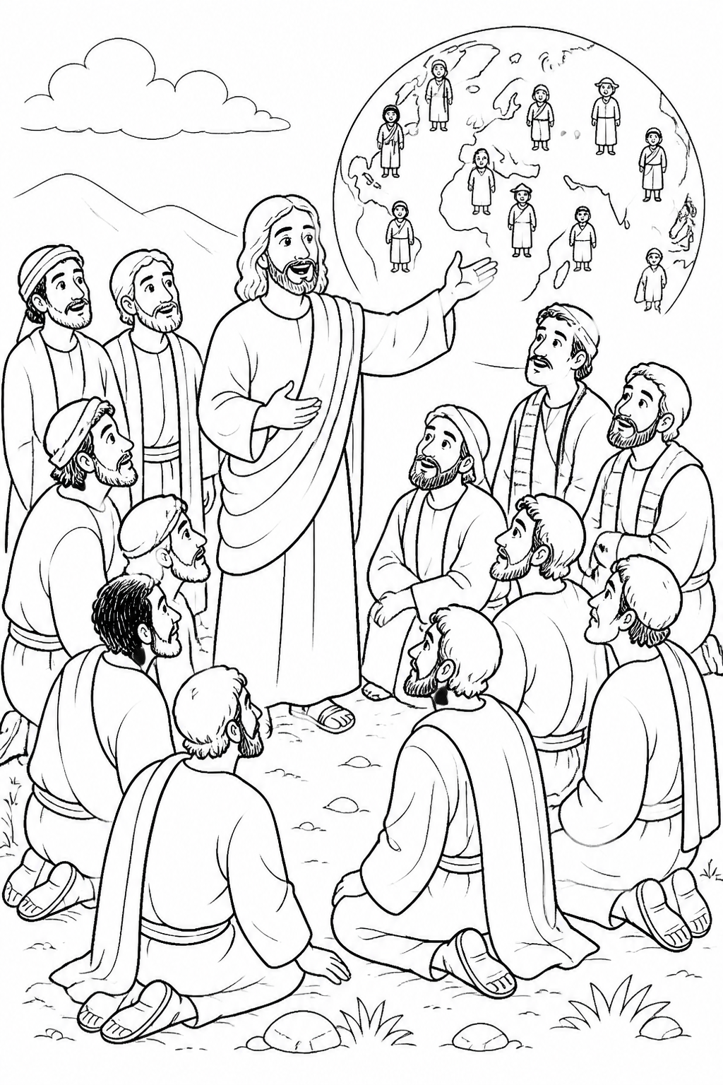 Go and Make Disciples from The Great Commission Bible coloring page