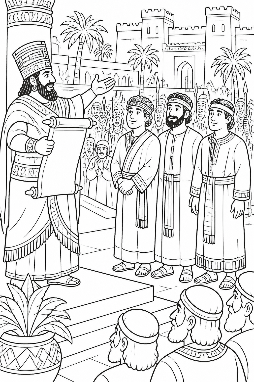 The King Recognizes God’s Greatness from The Fiery Furnace Bible coloring page
