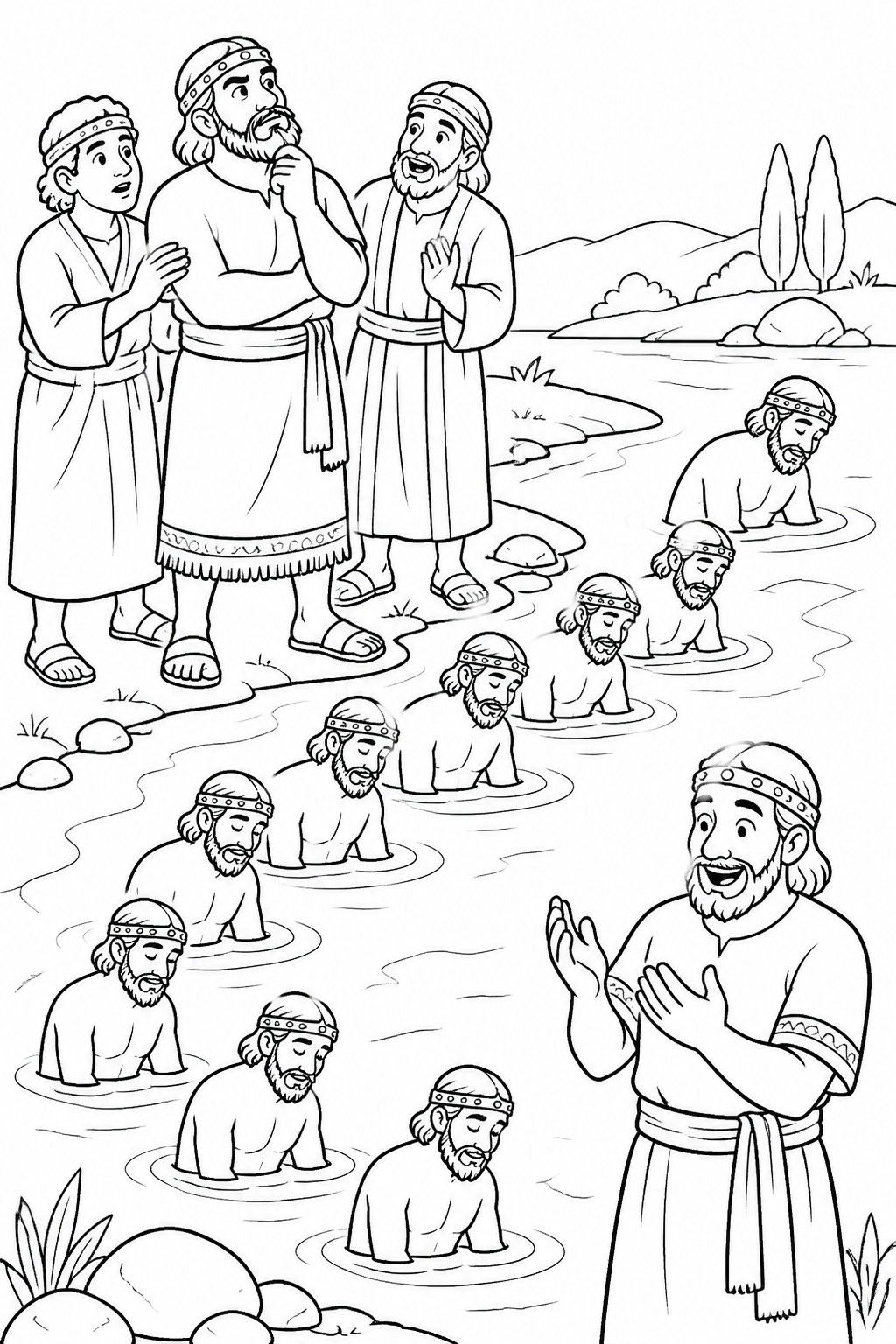 Naaman Chooses Obedience from Naaman Is Healed Bible coloring page