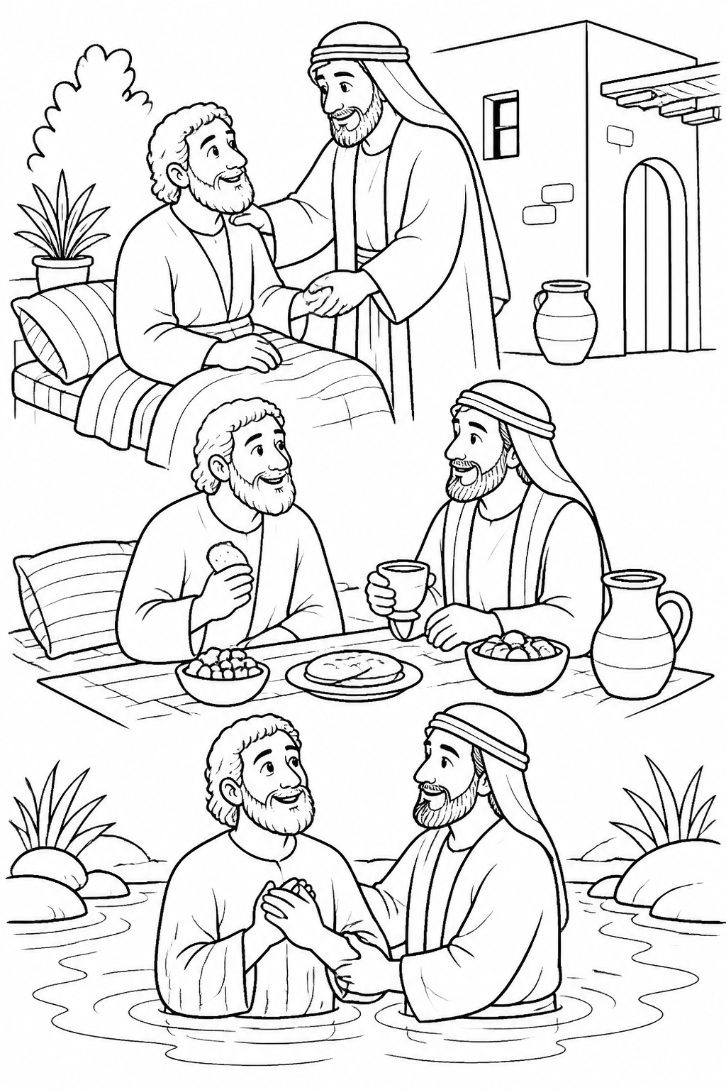 A New Beginning from Saul Meets Jesus on the Road Bible coloring page