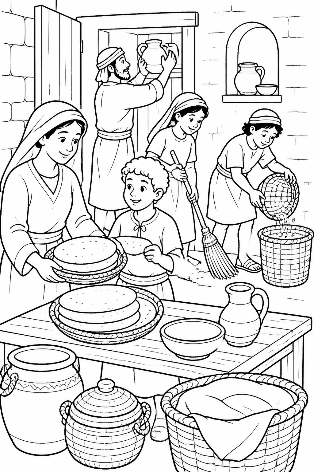 Remembering with Unleavened Bread from The First Passover Bible coloring page