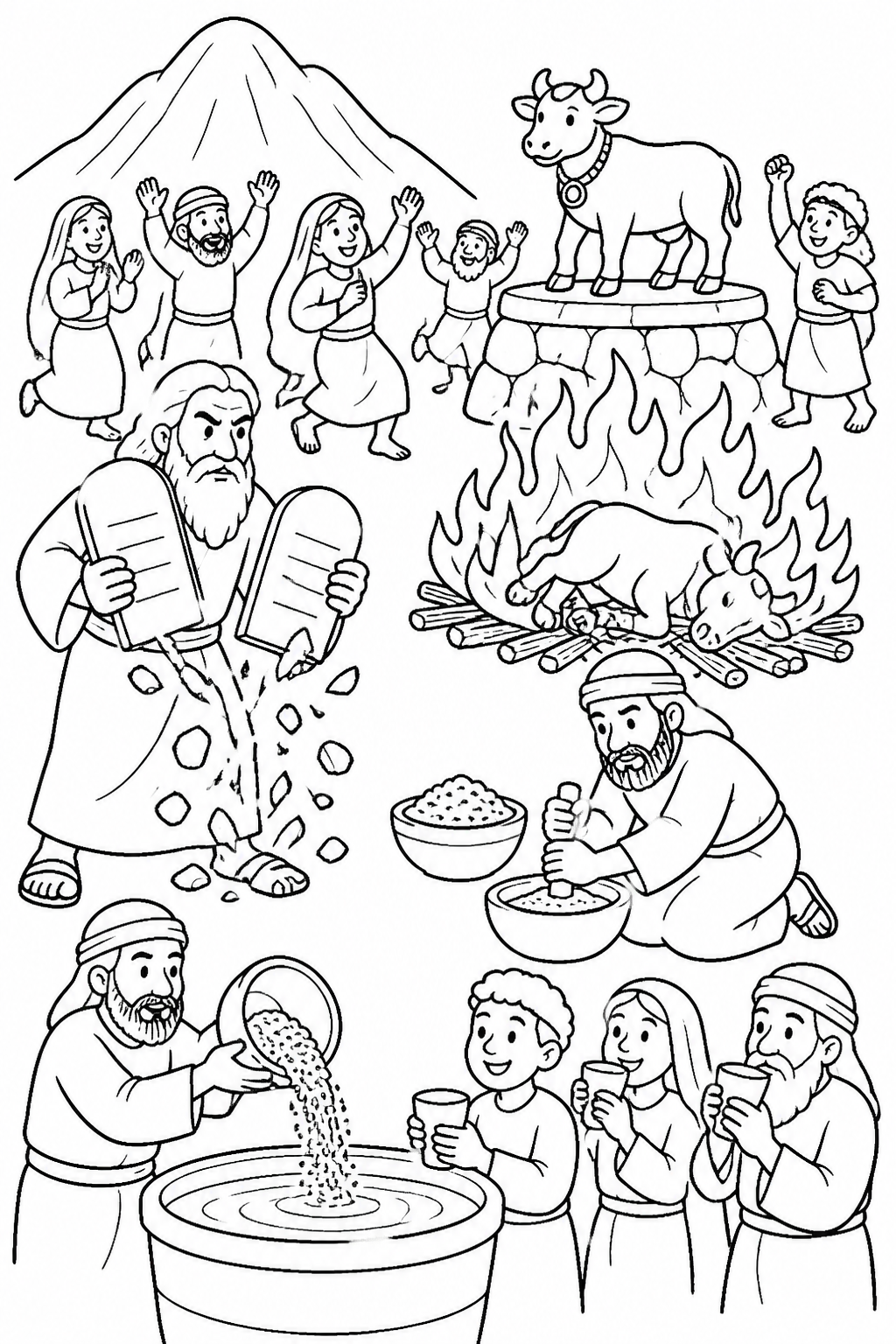 The Covenant Is Broken from The Golden Calf Bible coloring page