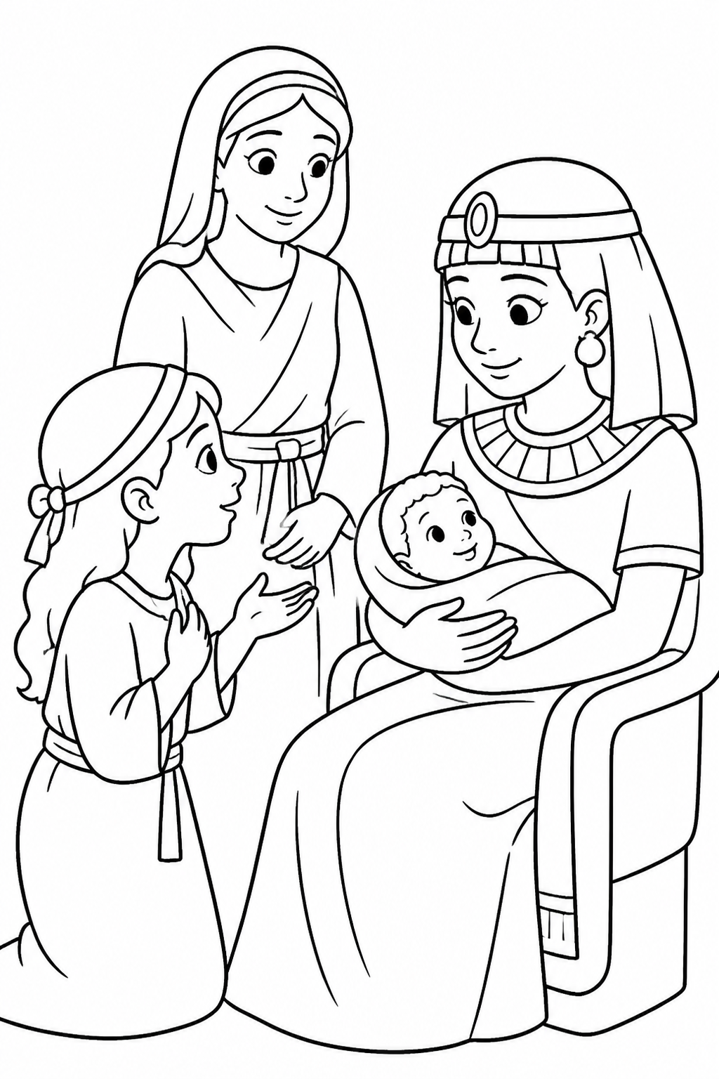 A Brave Question from The Baby Moses Bible coloring page
