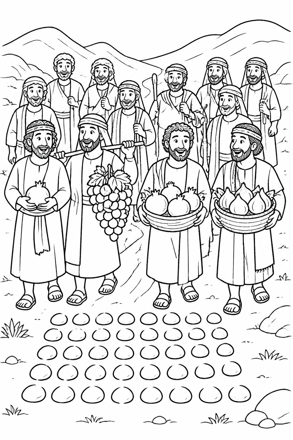 Forty Days of Discovery from Joshua and Caleb Trust God Bible coloring page