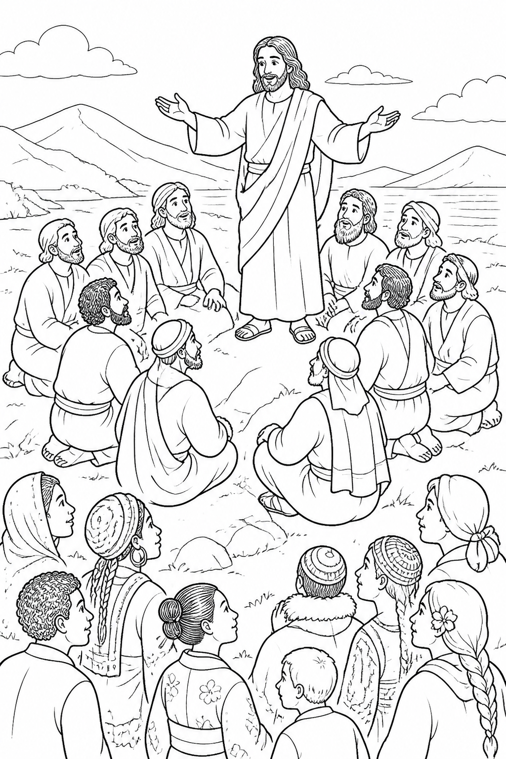 Jesus Sends His Disciples from Jesus Is Risen Bible coloring page