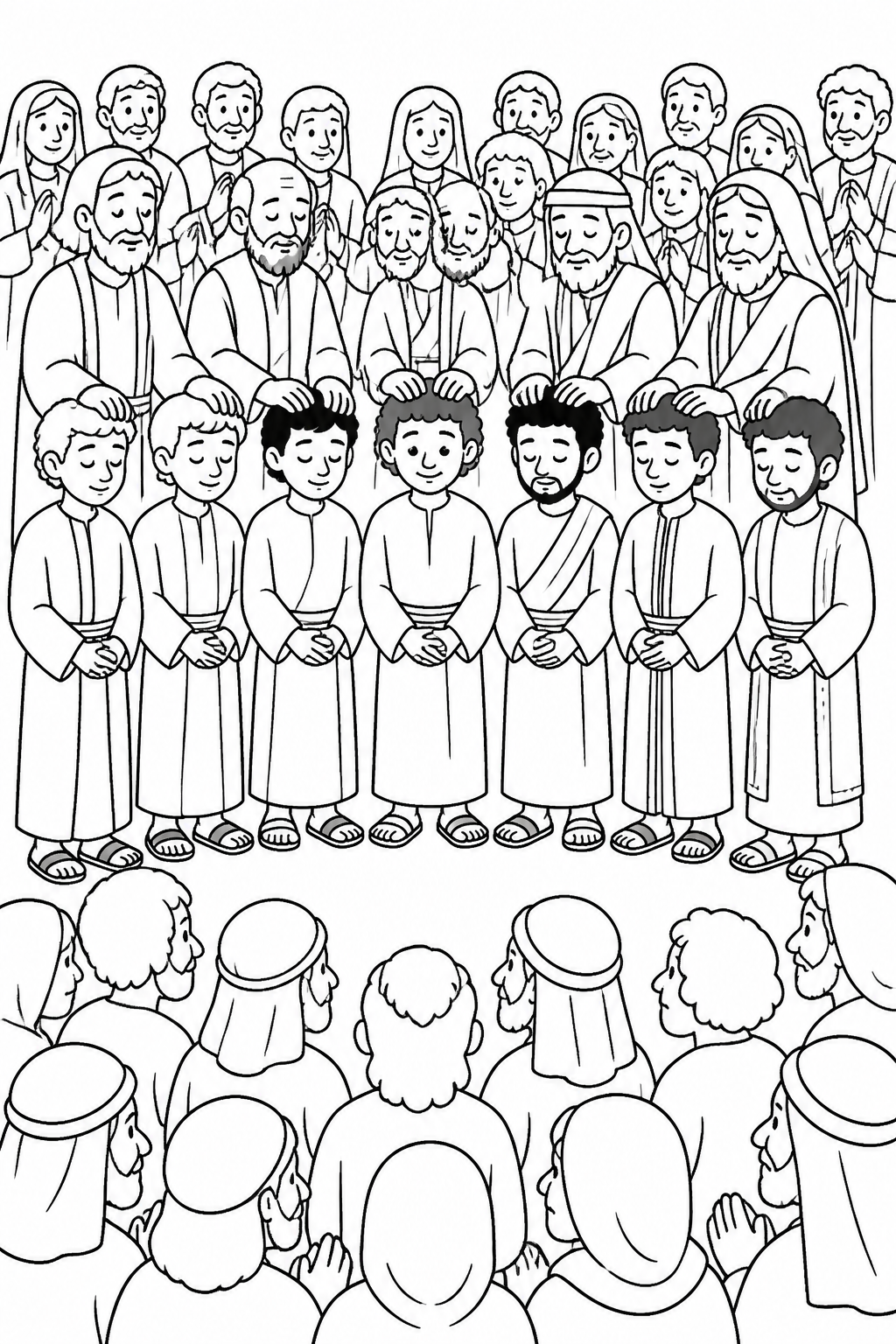 The Seven Are Chosen from Stephen’s Faithful Witness Bible coloring page