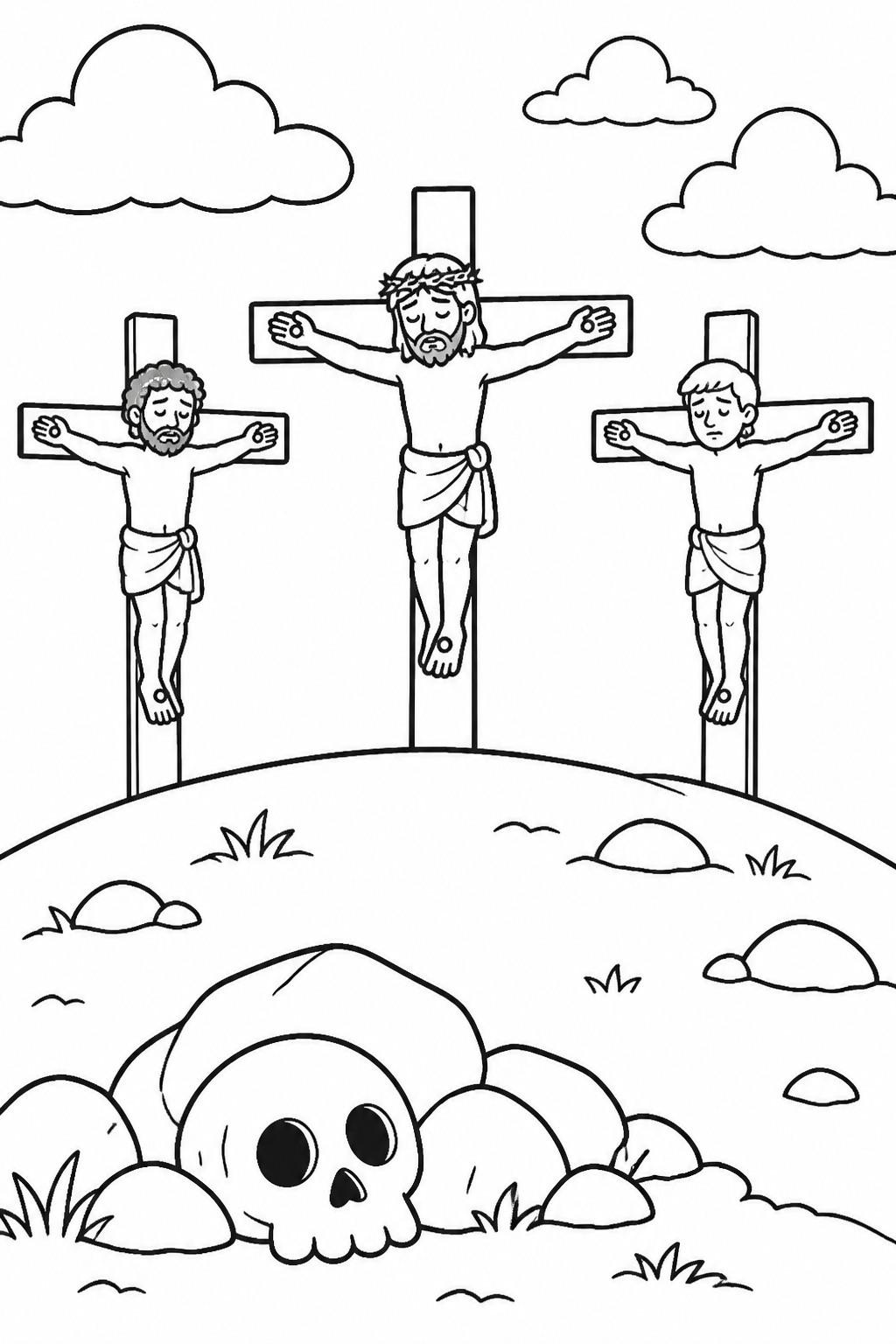 The Place Called The Skull from The Crucifixion of Jesus Bible coloring page