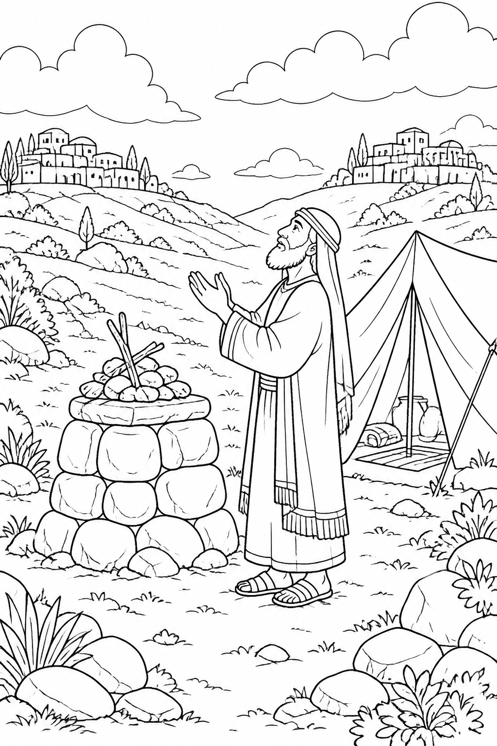Abram Calls on the LORD from God Calls Abram Bible coloring page