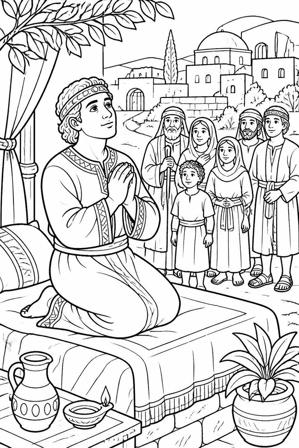 Solomon Asks for an Understanding Heart from Solomon Asks for Wisdom Bible coloring page